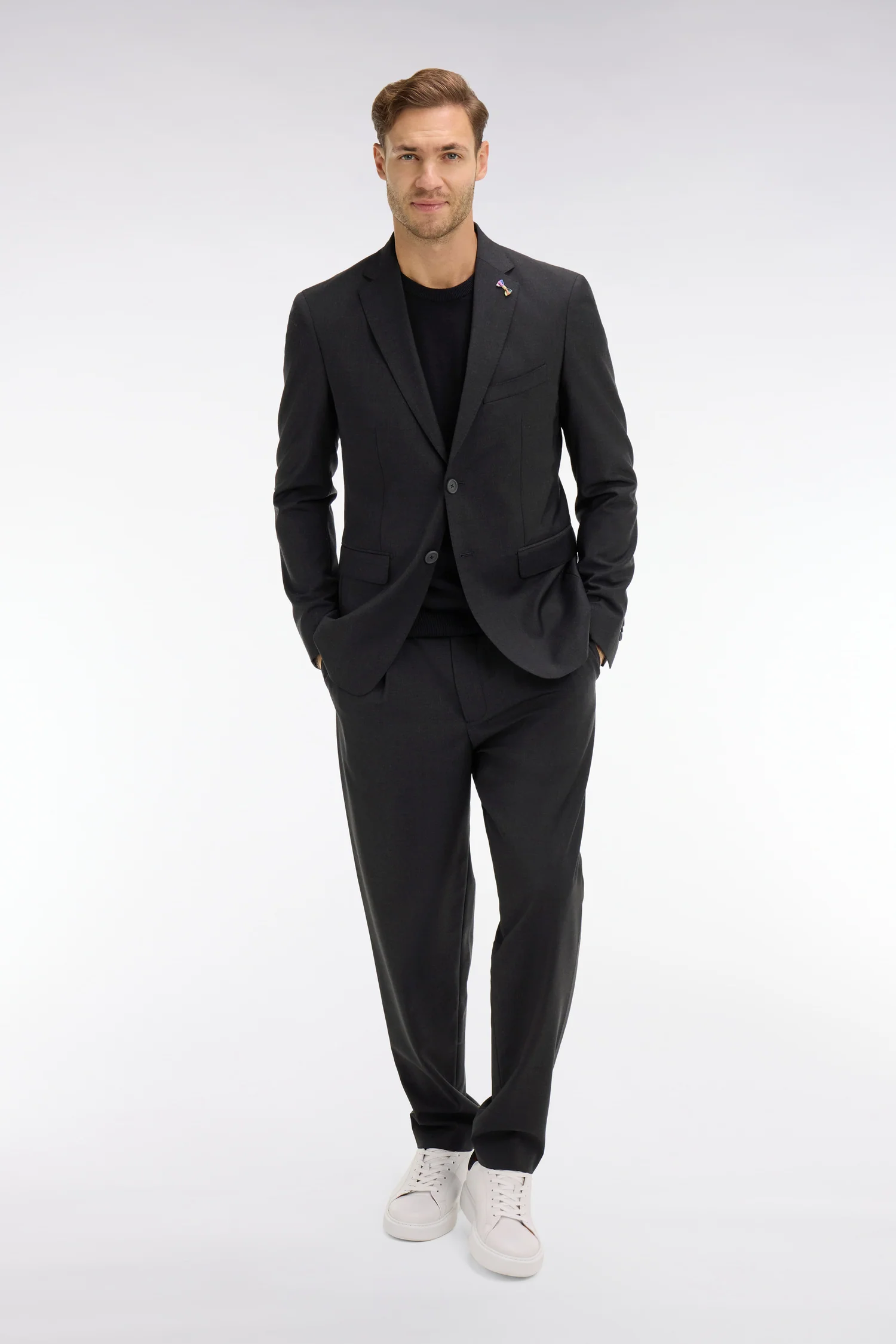 Blazer gris foncé détails noeud en relief