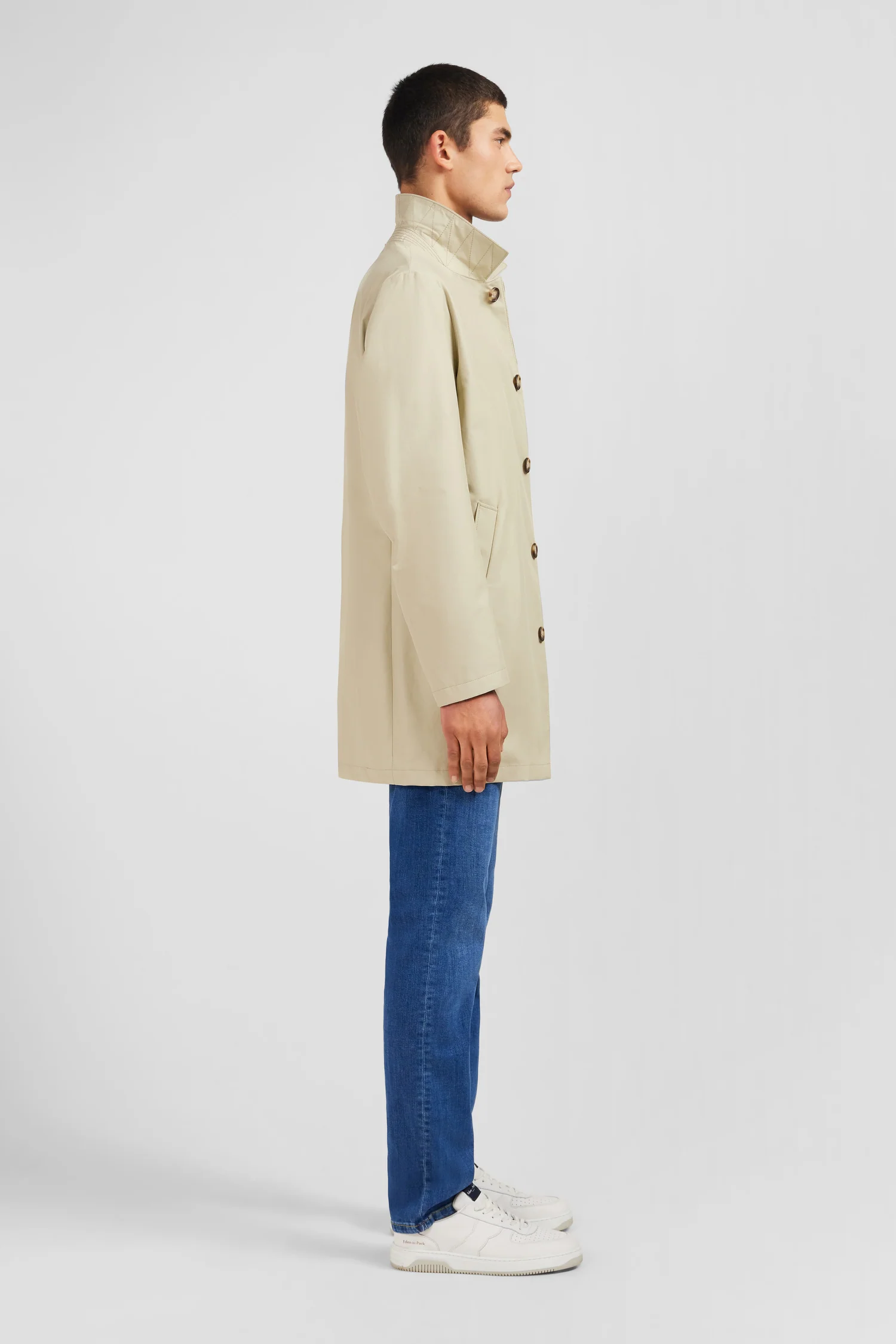 Imperméable uni beige - Image 3