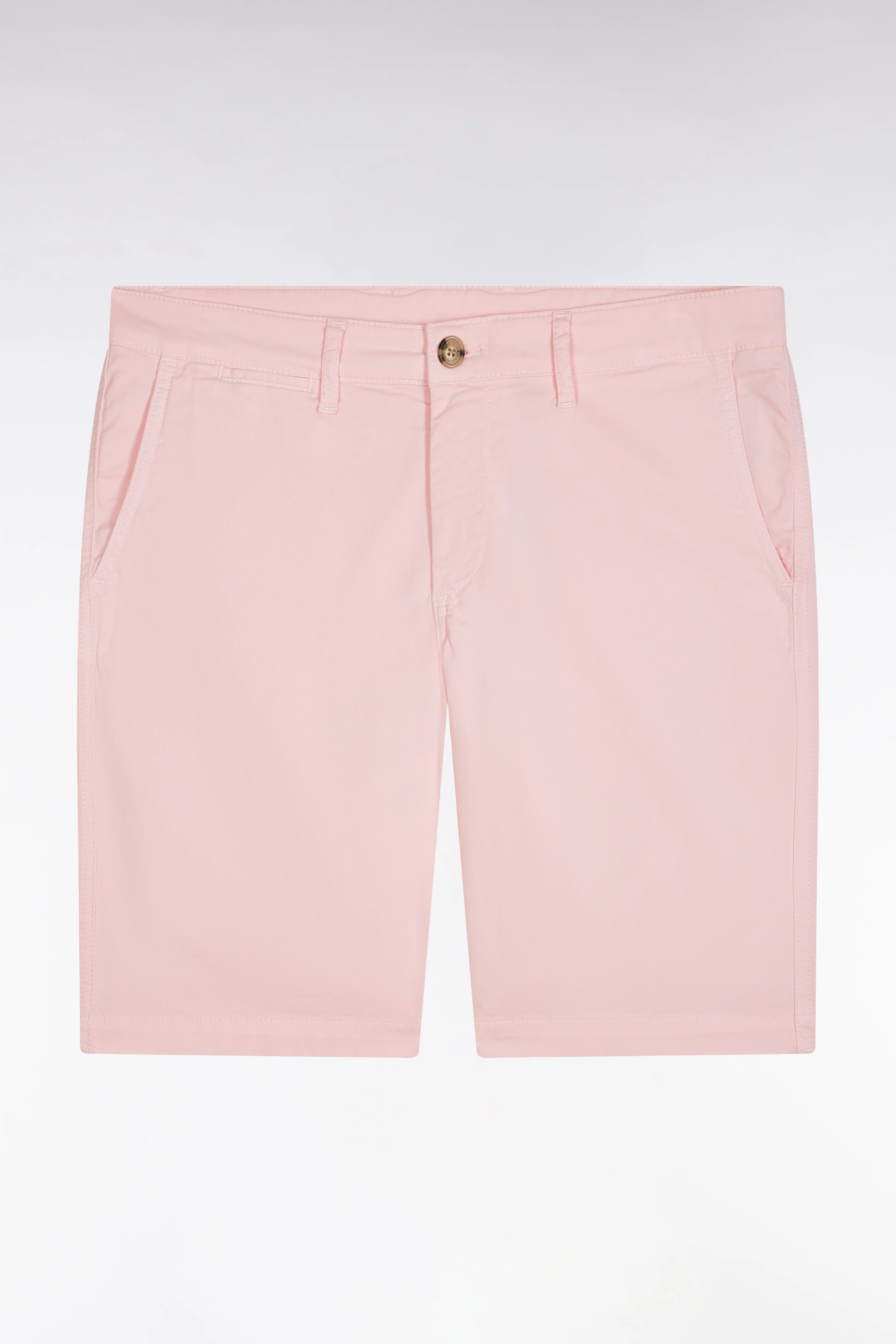 Bermuda à taille élastiquée en lyocell et coton stretch rose - Image 2