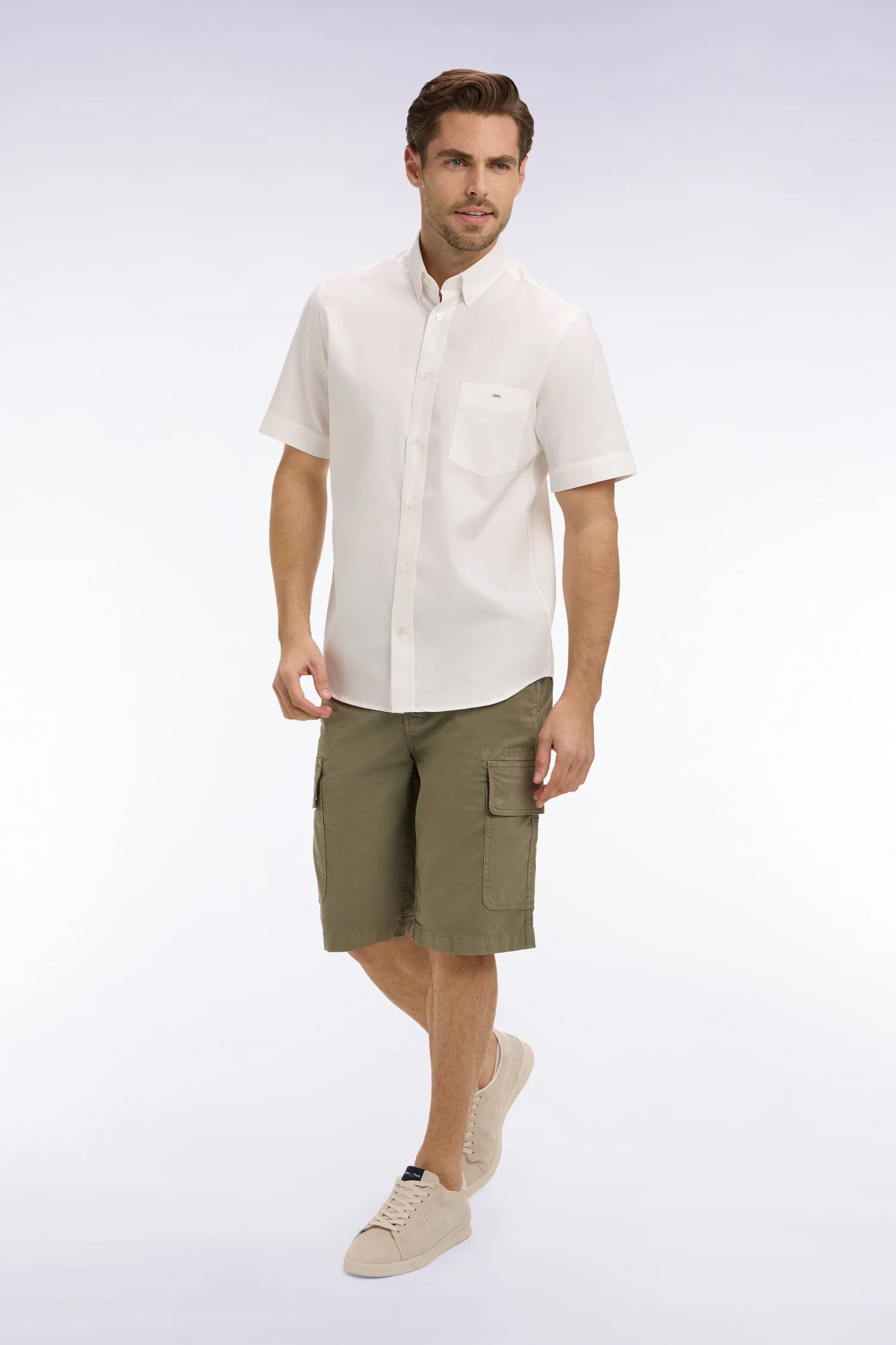 Bermuda cargo en coton kaki - Image 3