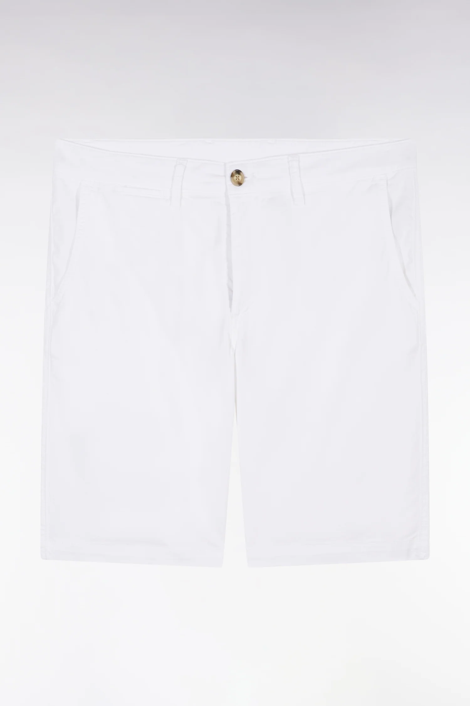 Bermuda chino en coton stretch blanc coupe droite - Image 2
