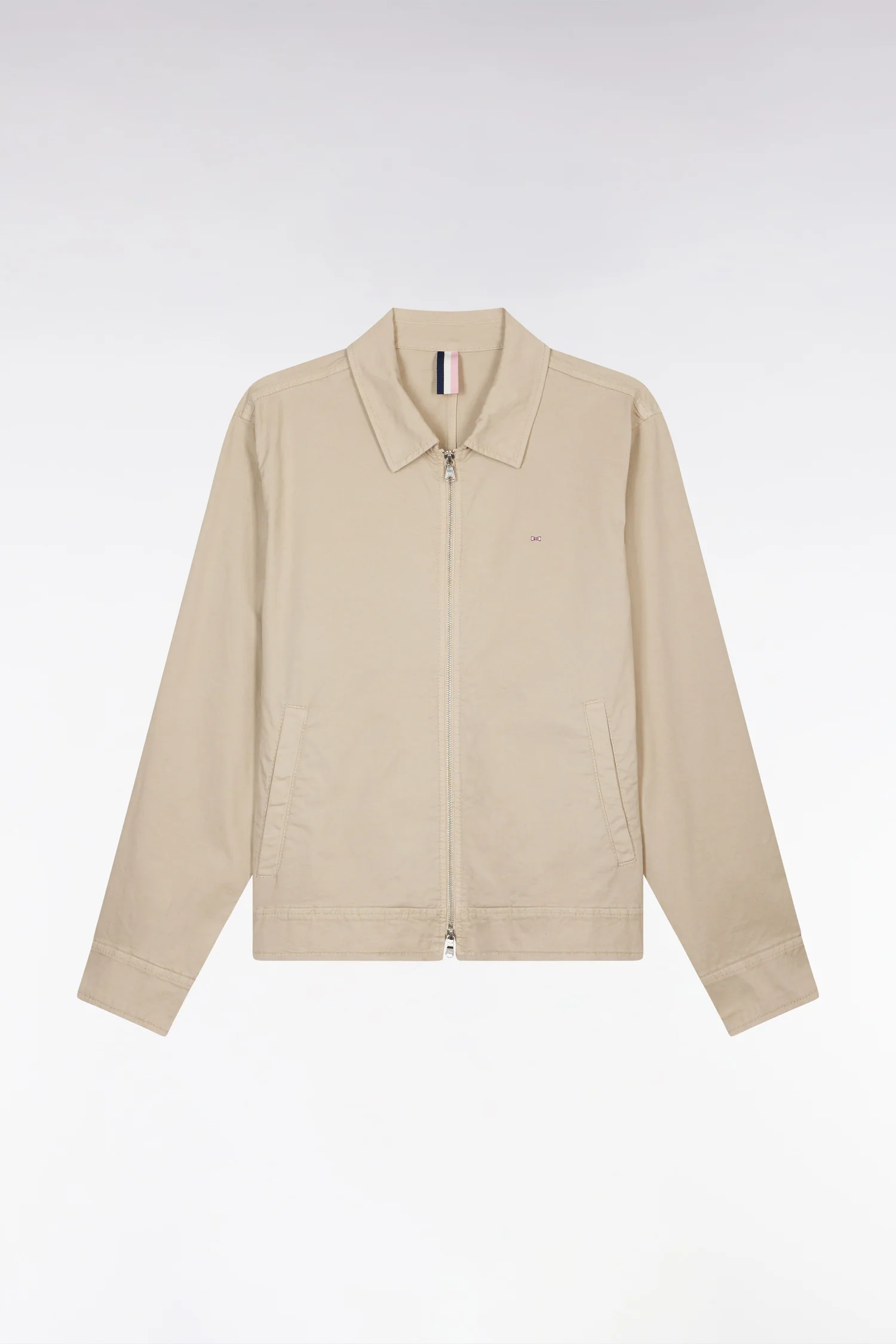 Blouson zippé en gabardine de coton stretch beige - Image 2