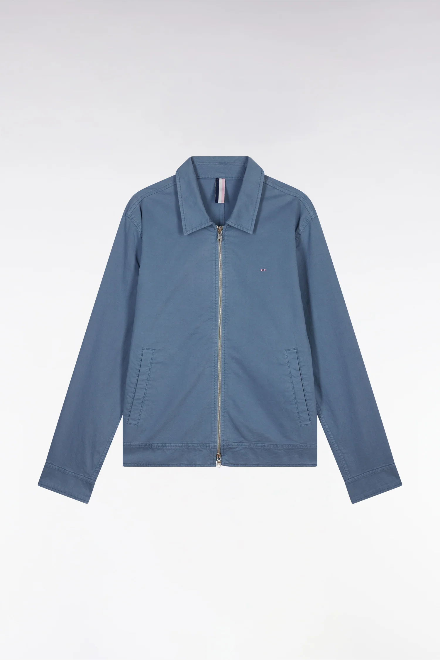 Blouson zippé en gabardine de coton stretch gris - Image 2
