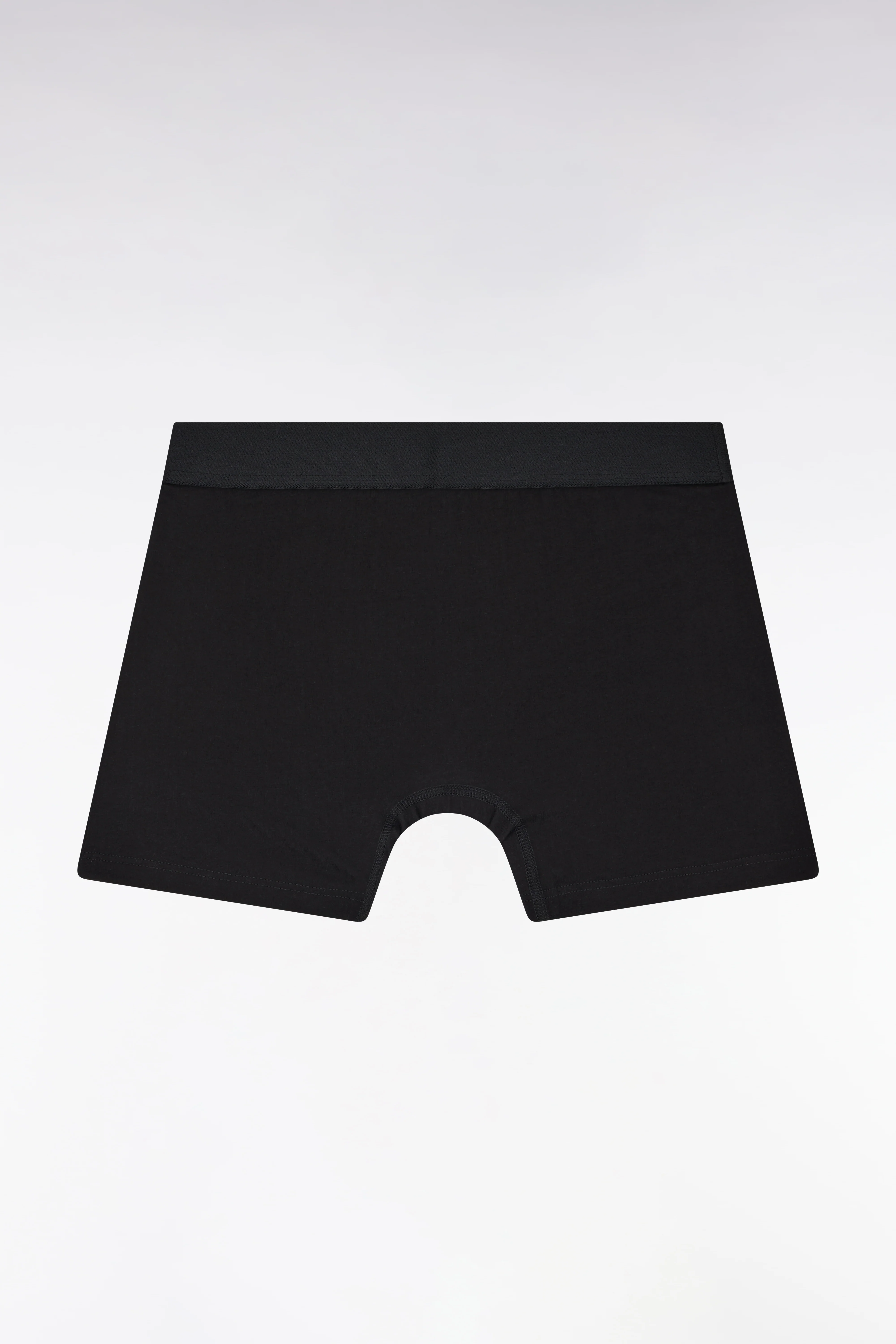 Boxer coupé-cousu en jersey de coton stretch noir et gris - Image 2