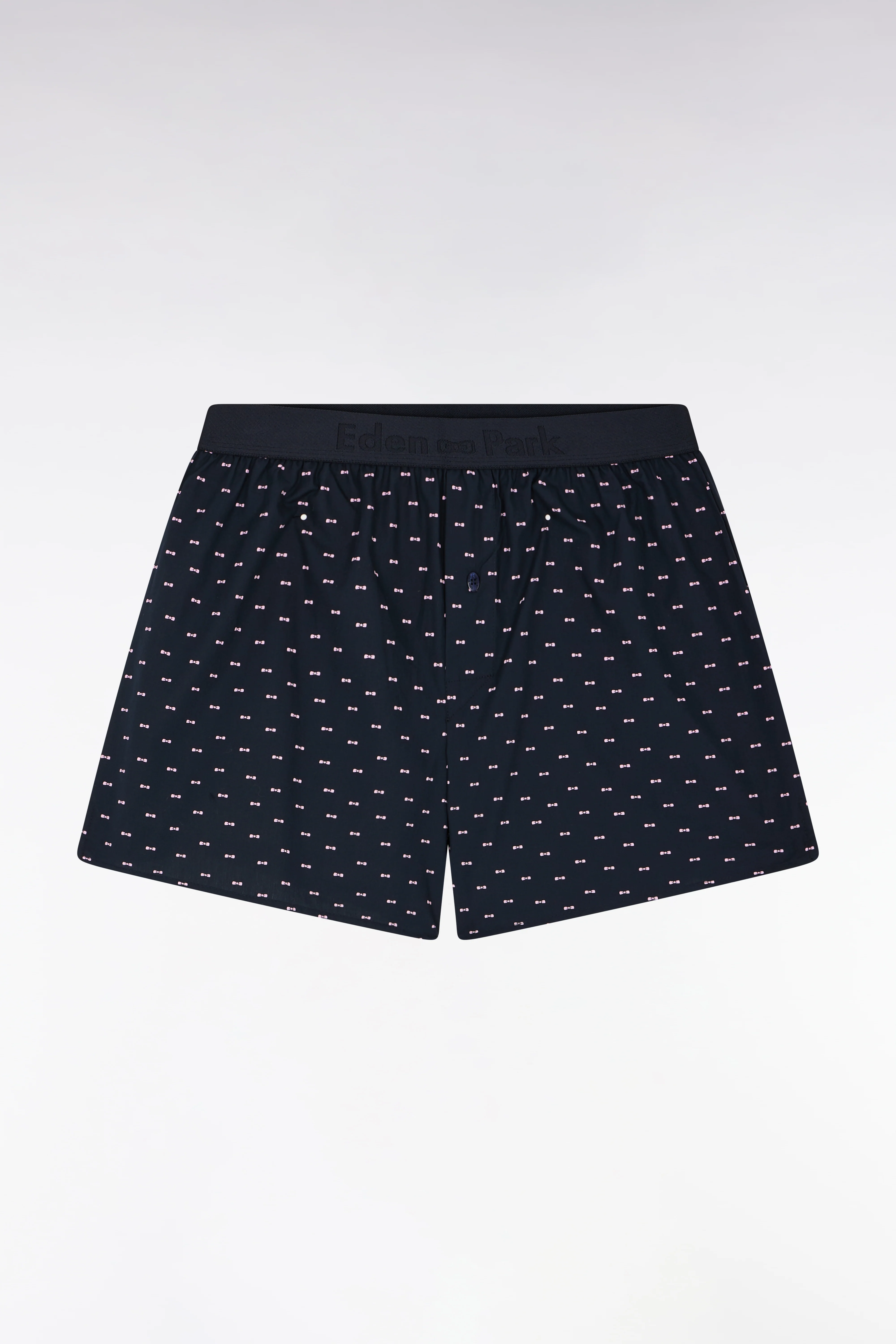 Boxer en jersey de coton à micromotifs nœuds papillon marine - Image 2