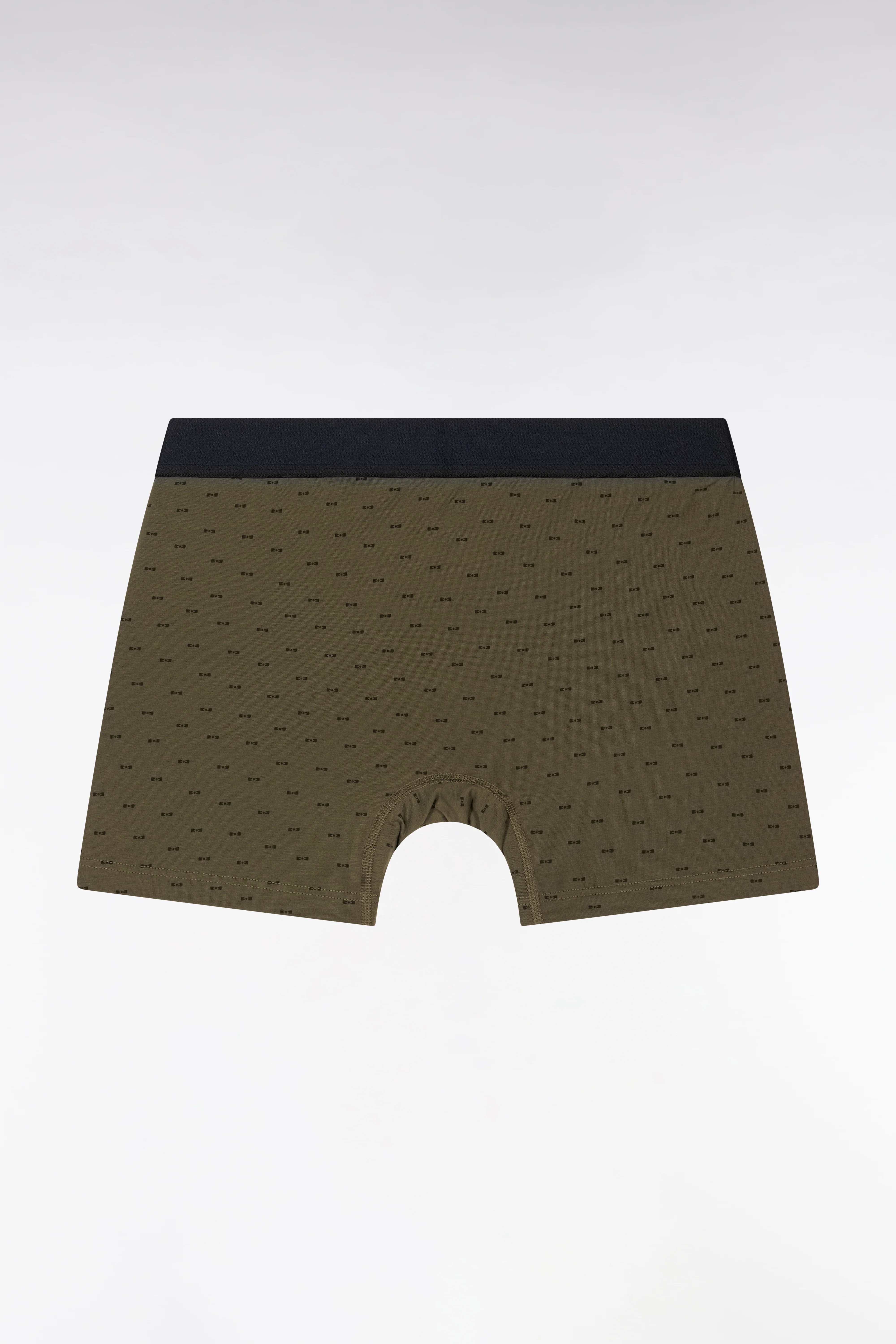 Boxer en jersey de coton stretch à micromotifs nœuds papillon kaki - Image 2