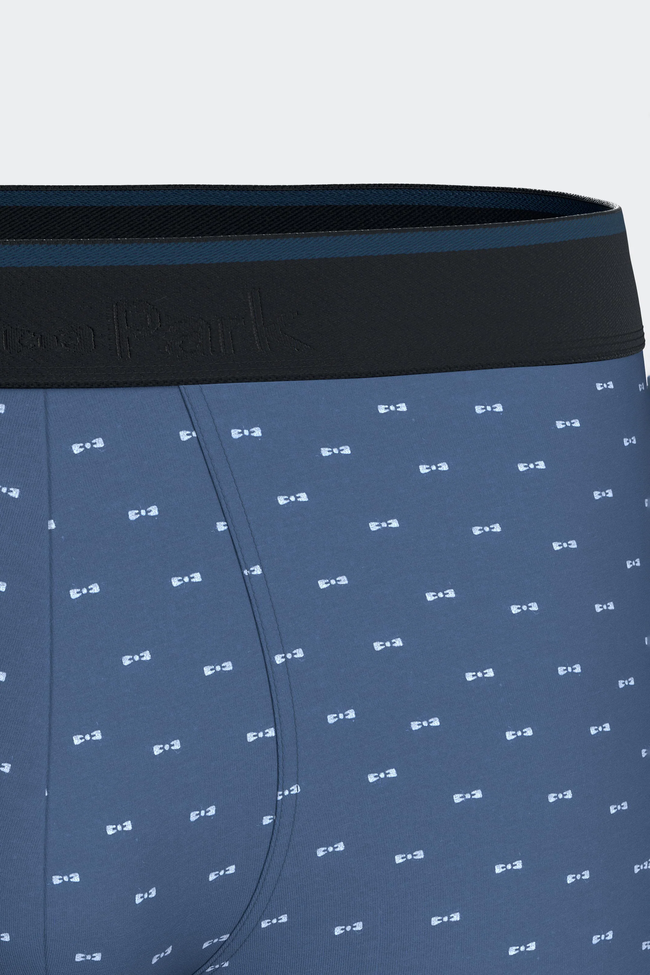 Boxer en jersey de coton stretch bleu à micromotifs nœuds papillon - Image 3