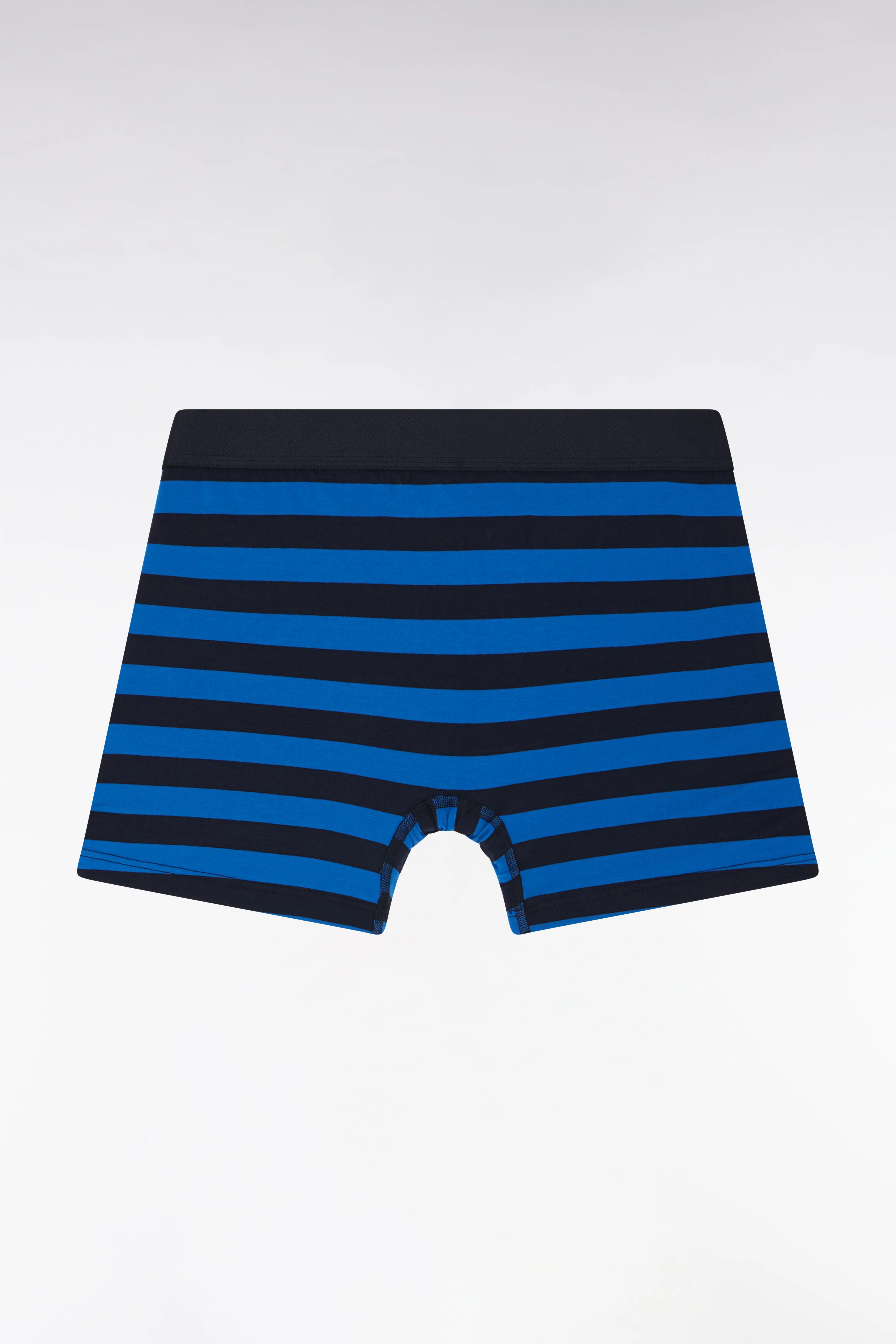 Boxer en jersey de coton stretch cerclé marine et bleu - Image 2