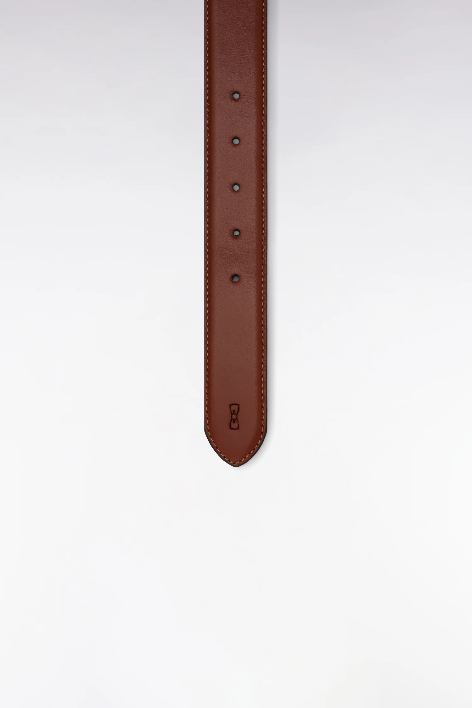 Ceinture en cuir lisse marron à double passants - Image 4