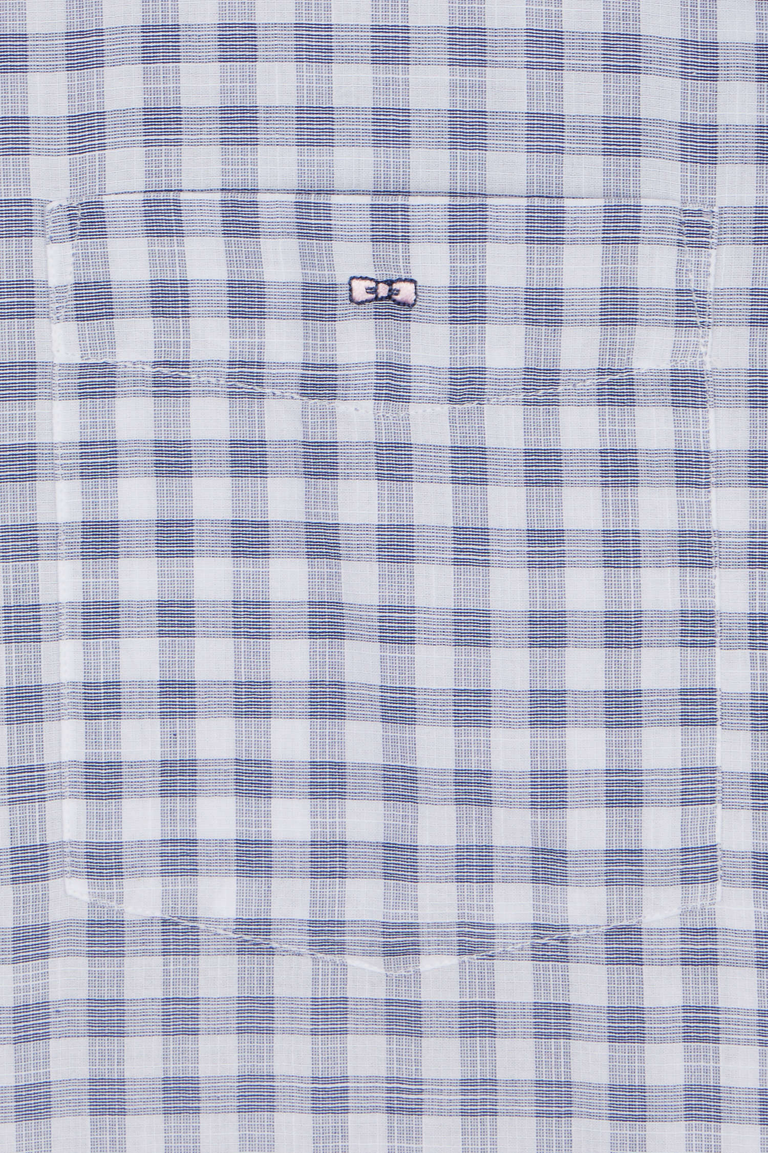 Chemise à manches courtes en coton à carreaux Vichy marine coupe droite - Image 5