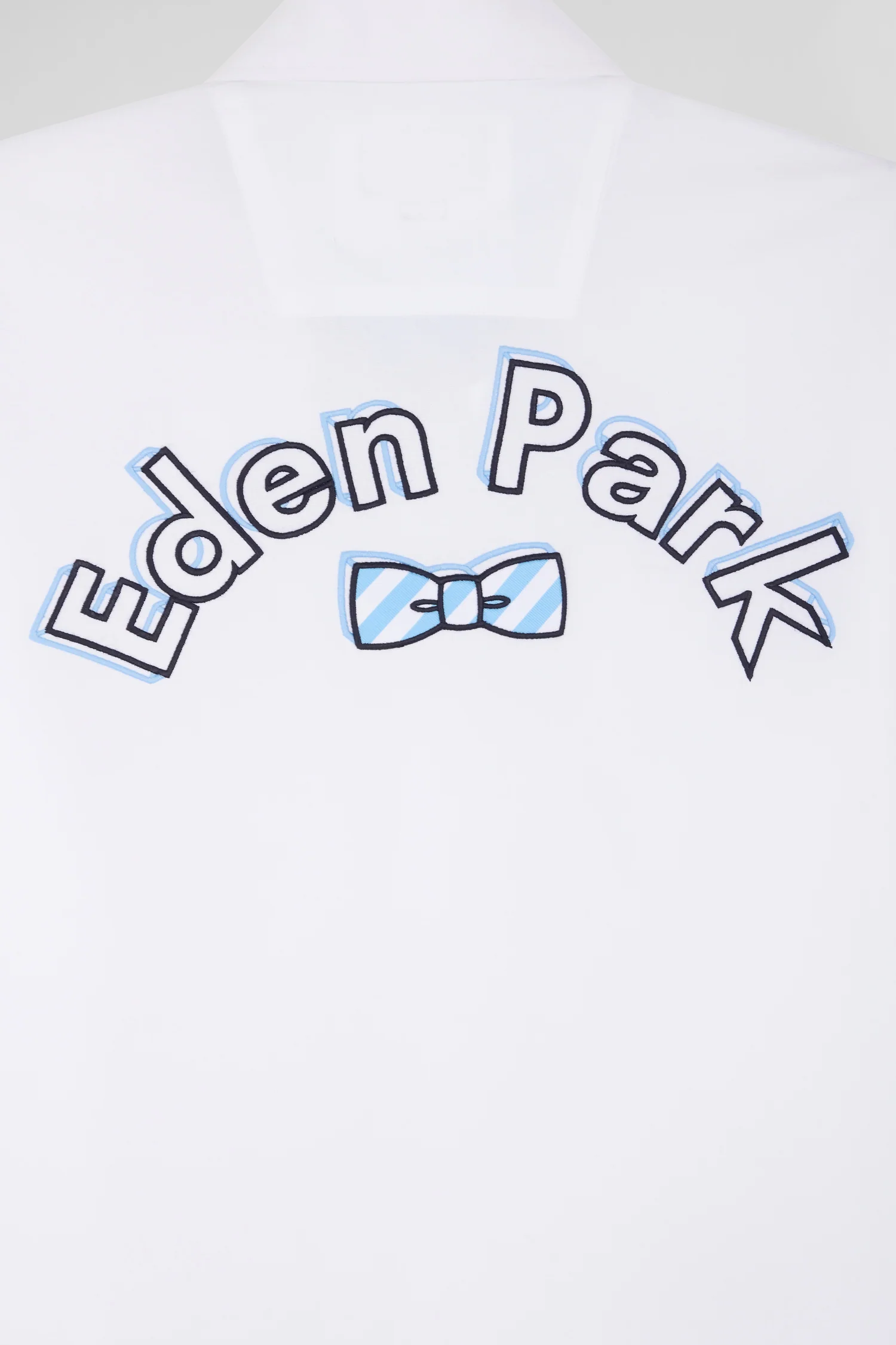 Chemise à manches courtes en coton blanc broderie Eden Park coupe droite - Image 6