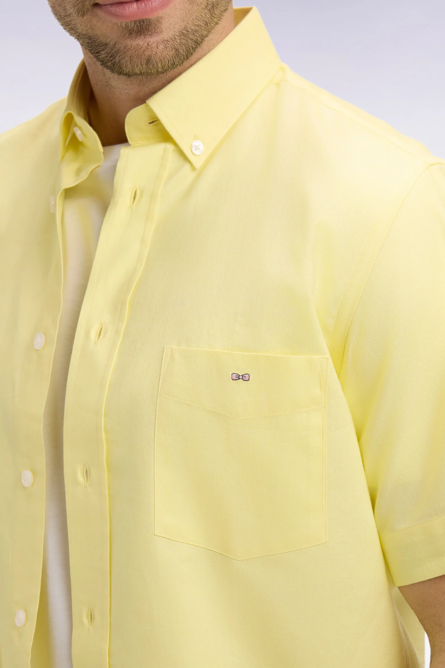 Chemise Ă manches courtes en coton fil teint jeune - Image 4