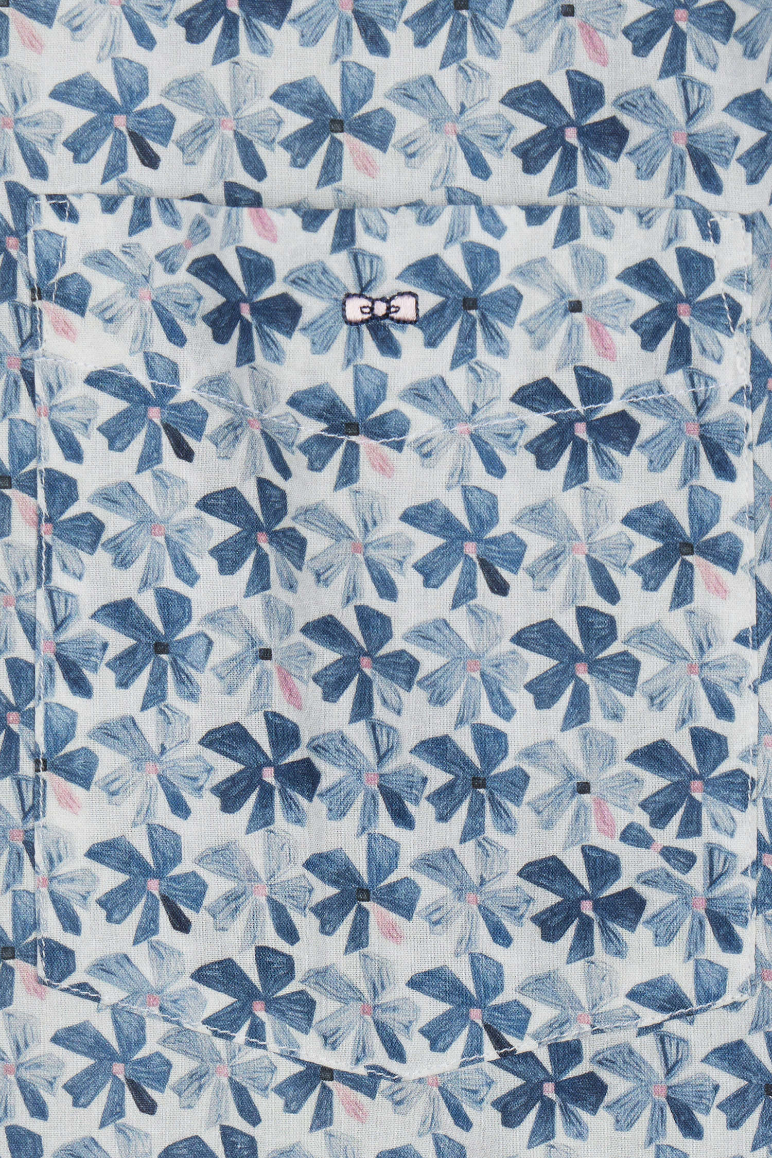 Chemise à manches courtes en coton gris moyen imprimé fleurs graphique coupe droite - Image 5