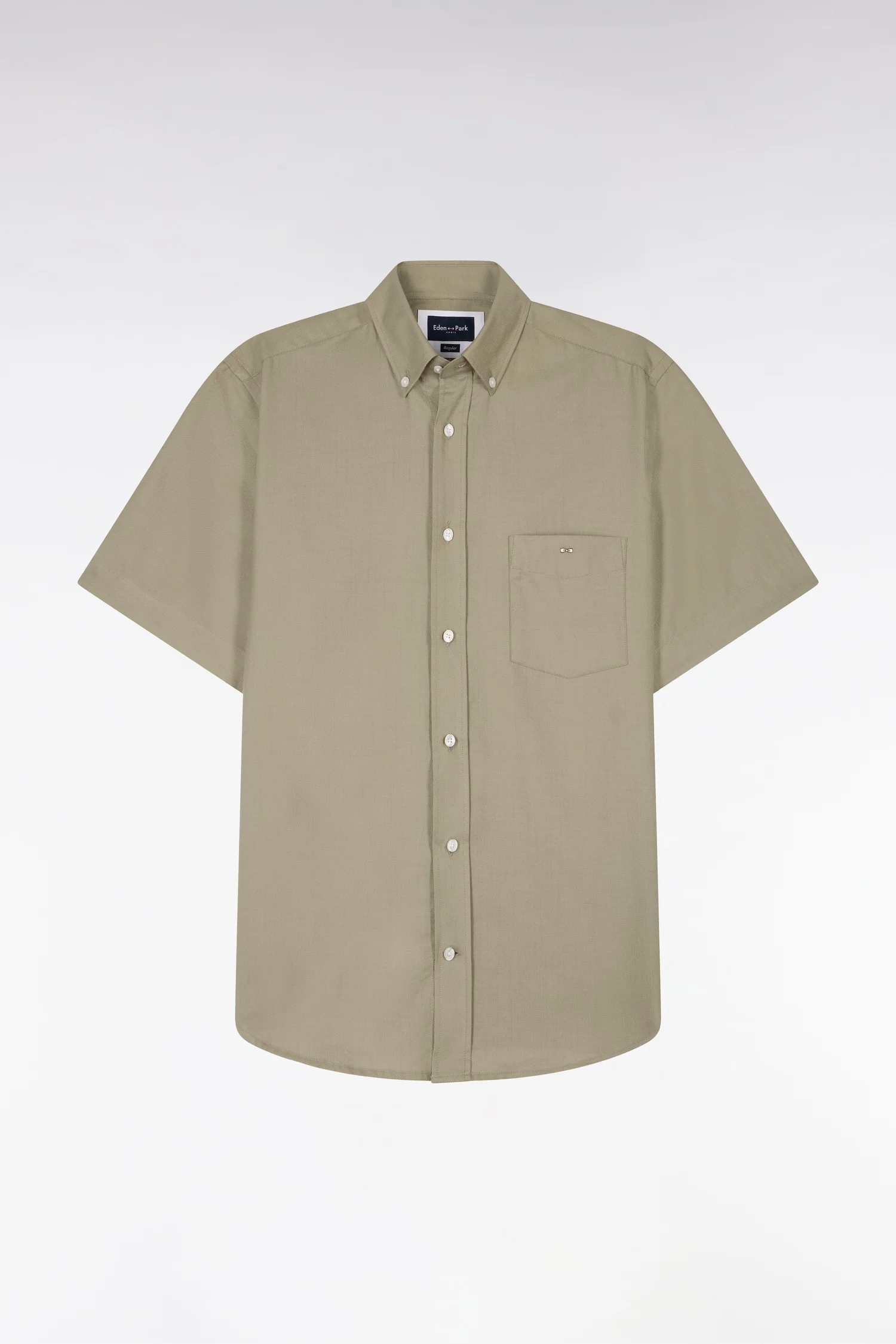 Chemise à manches courtes en piqué coton kaki - Image 2