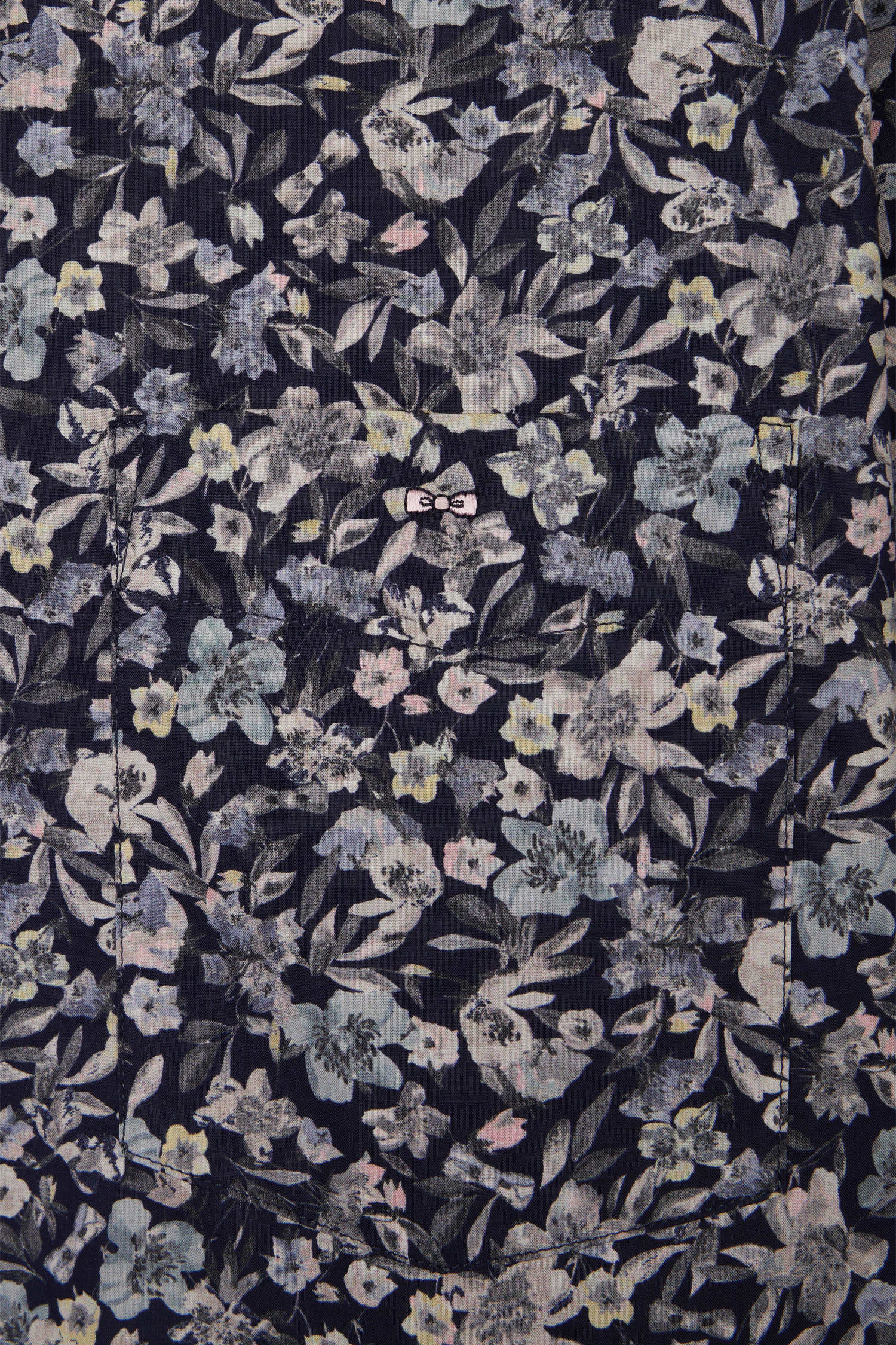 Chemise à manches courtes en popeline de coton Pima gris foncé micromotif floral coupe droite - Image 6