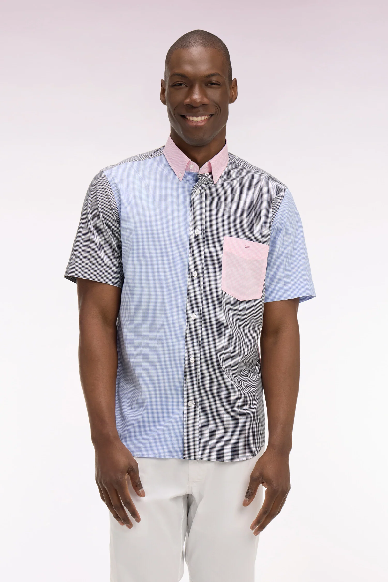 Chemise à manches courtes en popeline de coton Vichy - Image 3