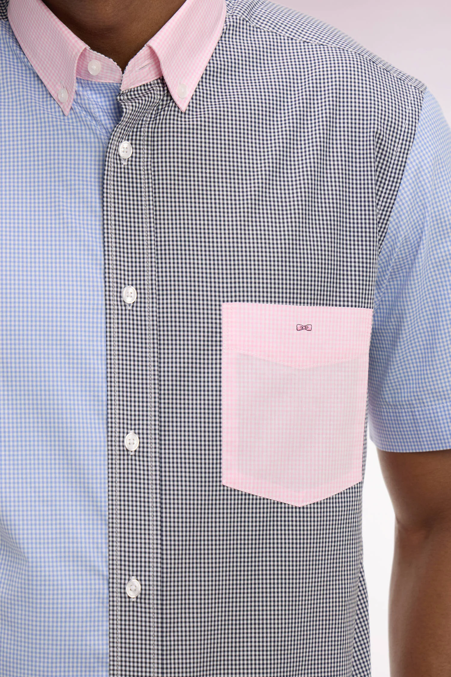 Chemise à manches courtes en popeline de coton Vichy - Image 4