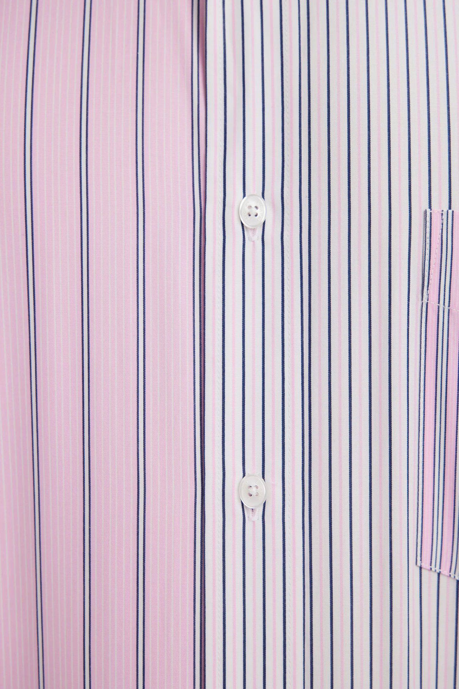 Chemise à rayures bâtons en popeline de coton rose coupe droite - Image 5