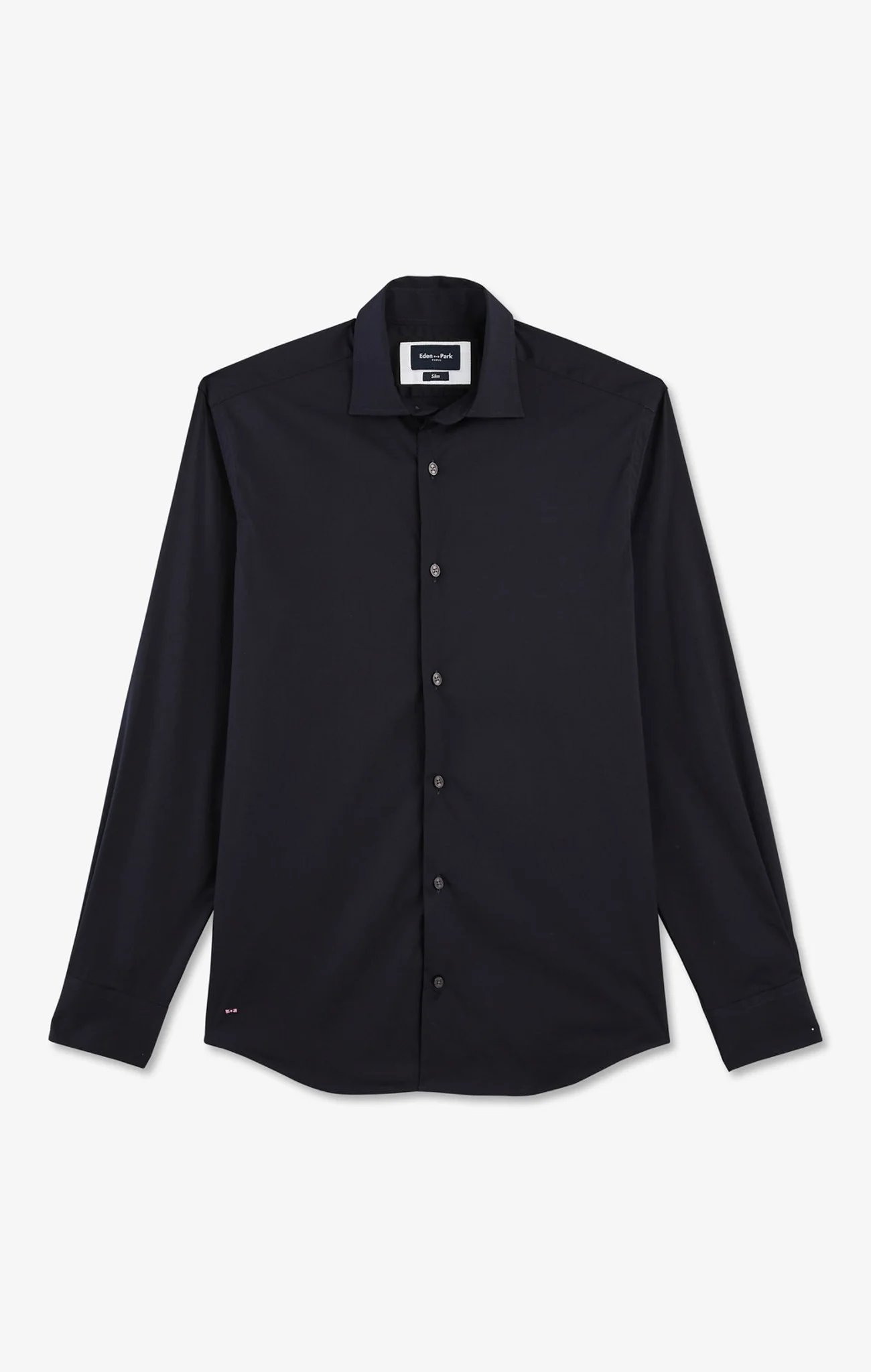 Chemise bleu marine slim en popeline stretch - Image 2