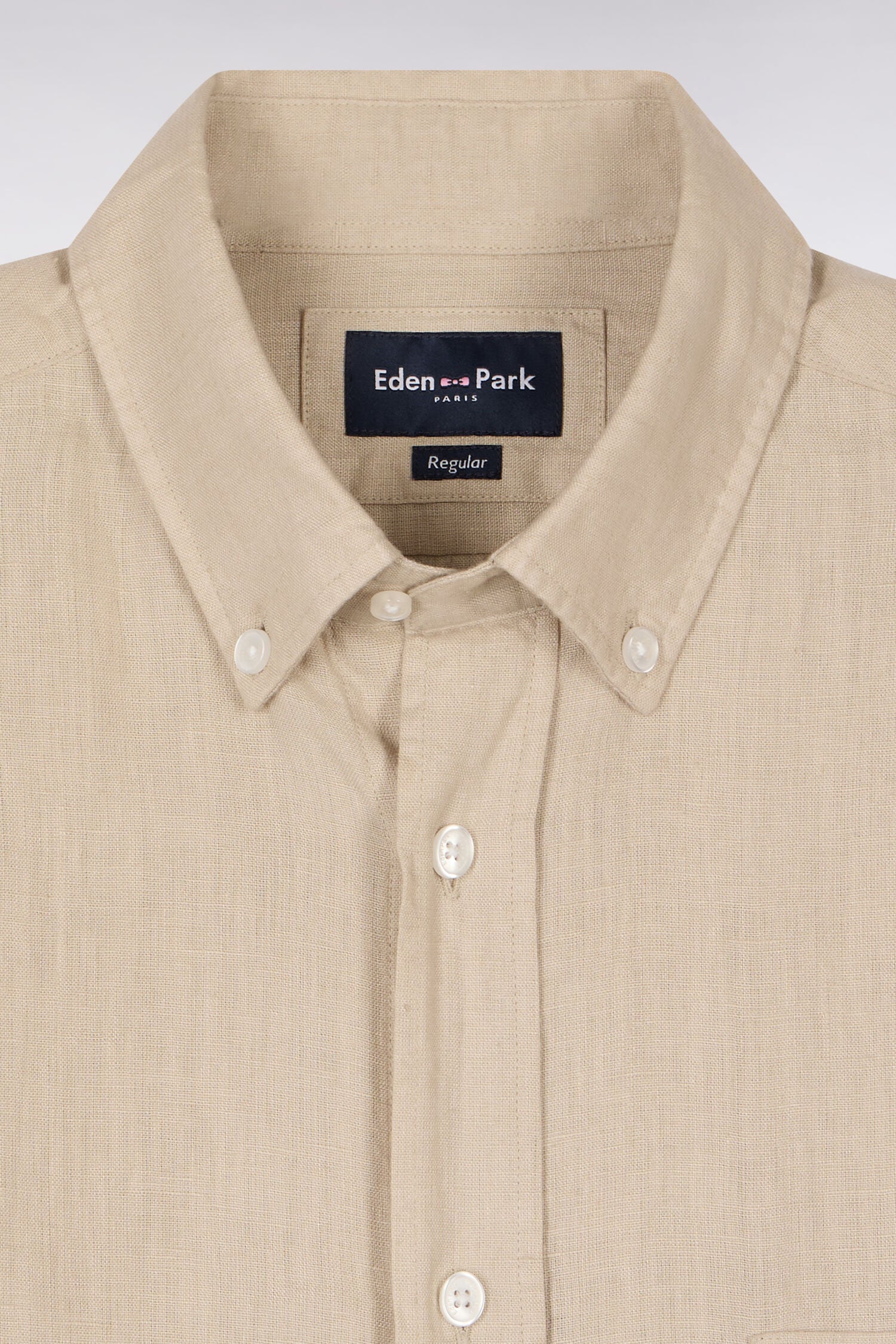 Chemise droite en lin beige - Image 6