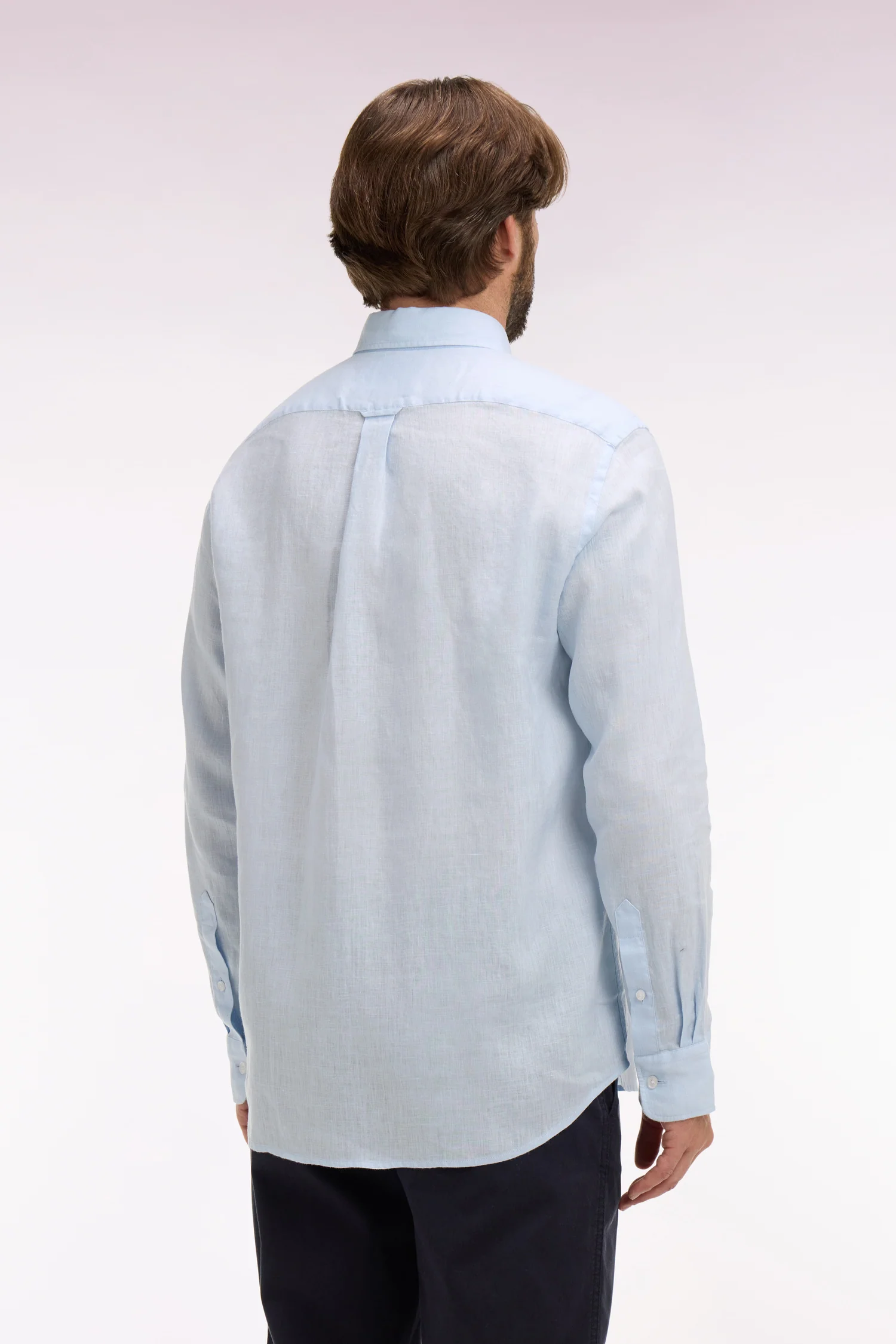 Chemise droite en lin bleu ciel - Image 5