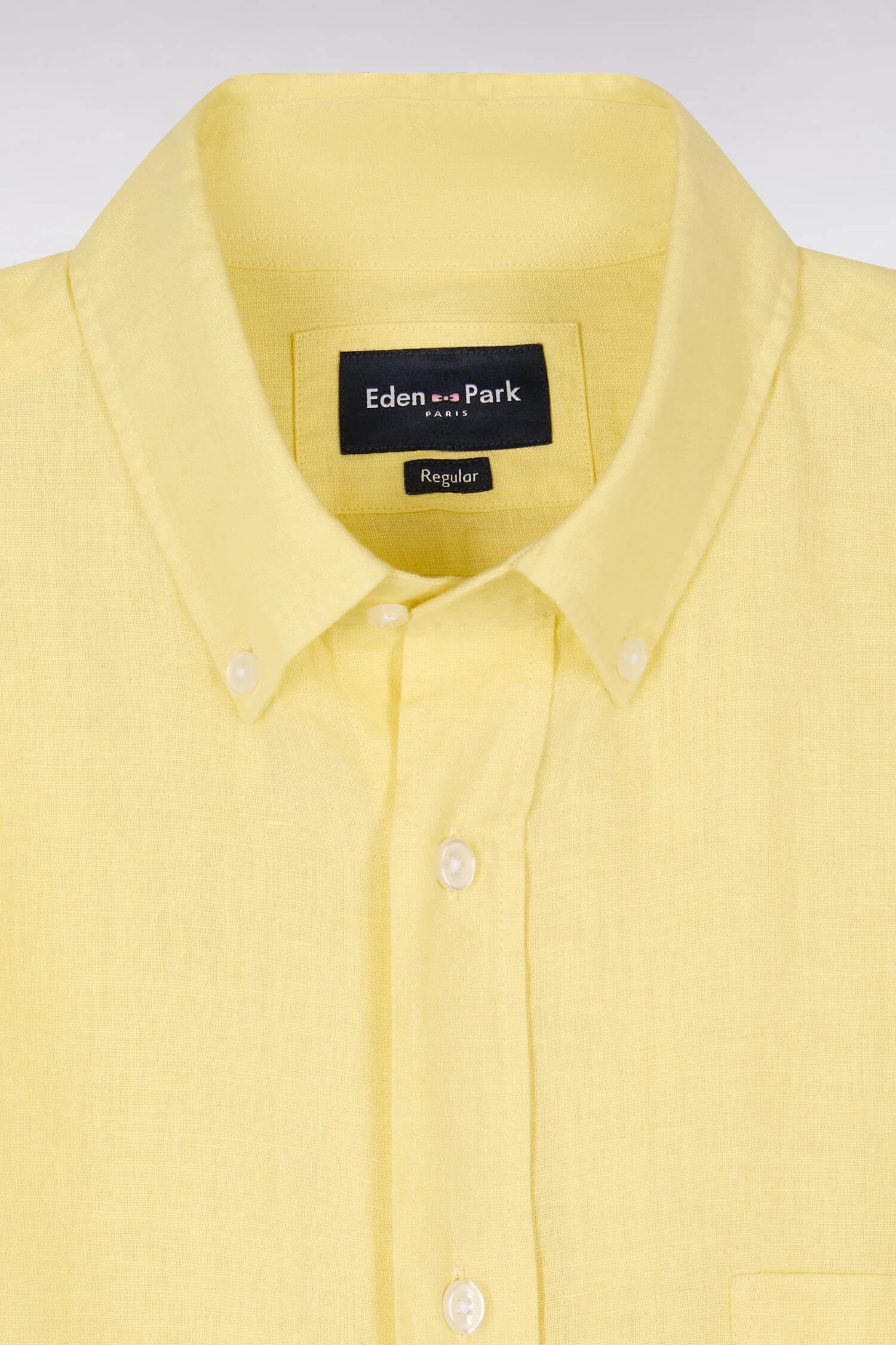 Chemise droite en lin jaune - Image 6