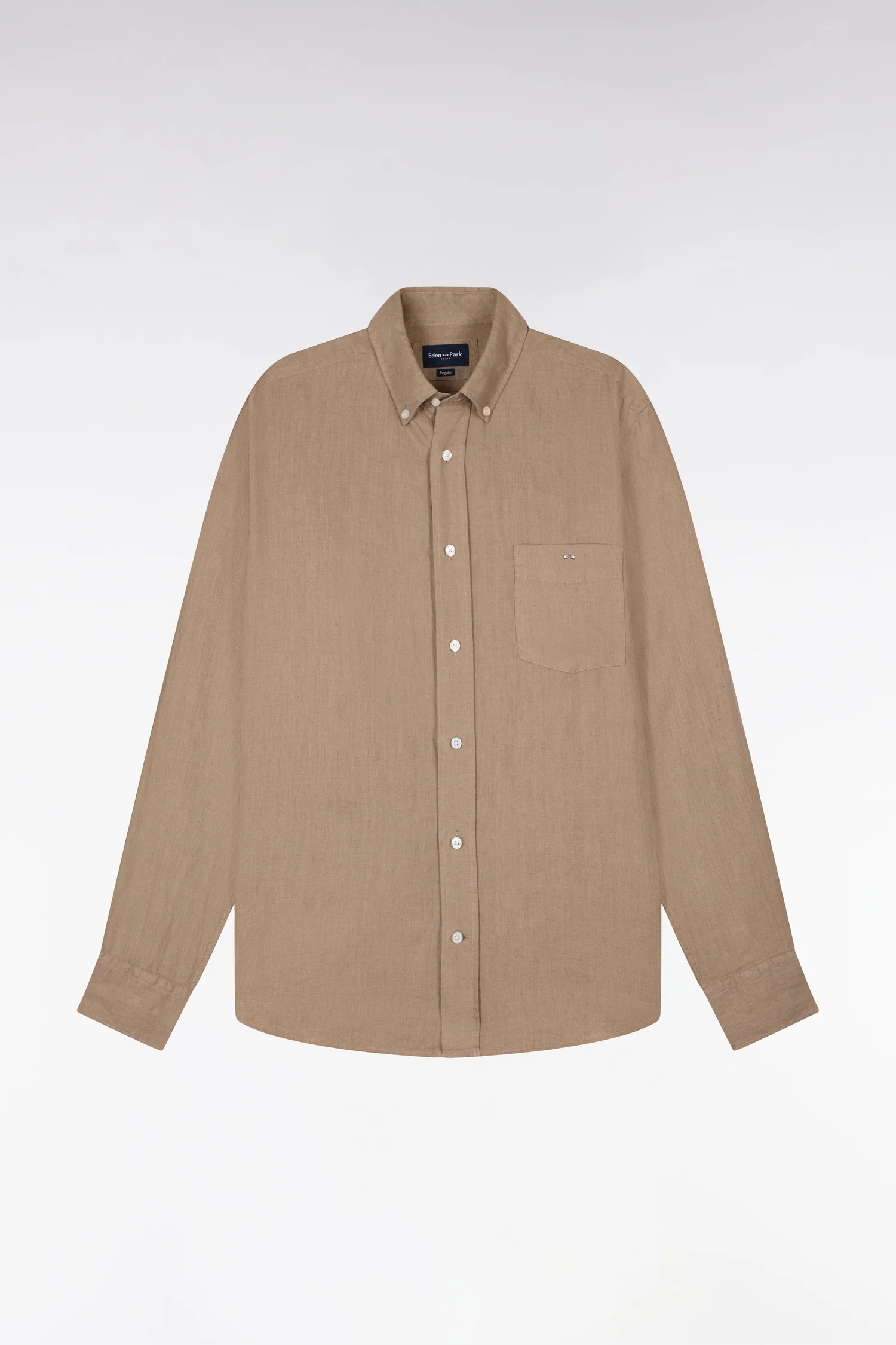 Chemise en lin beige coupe droite - Image 2