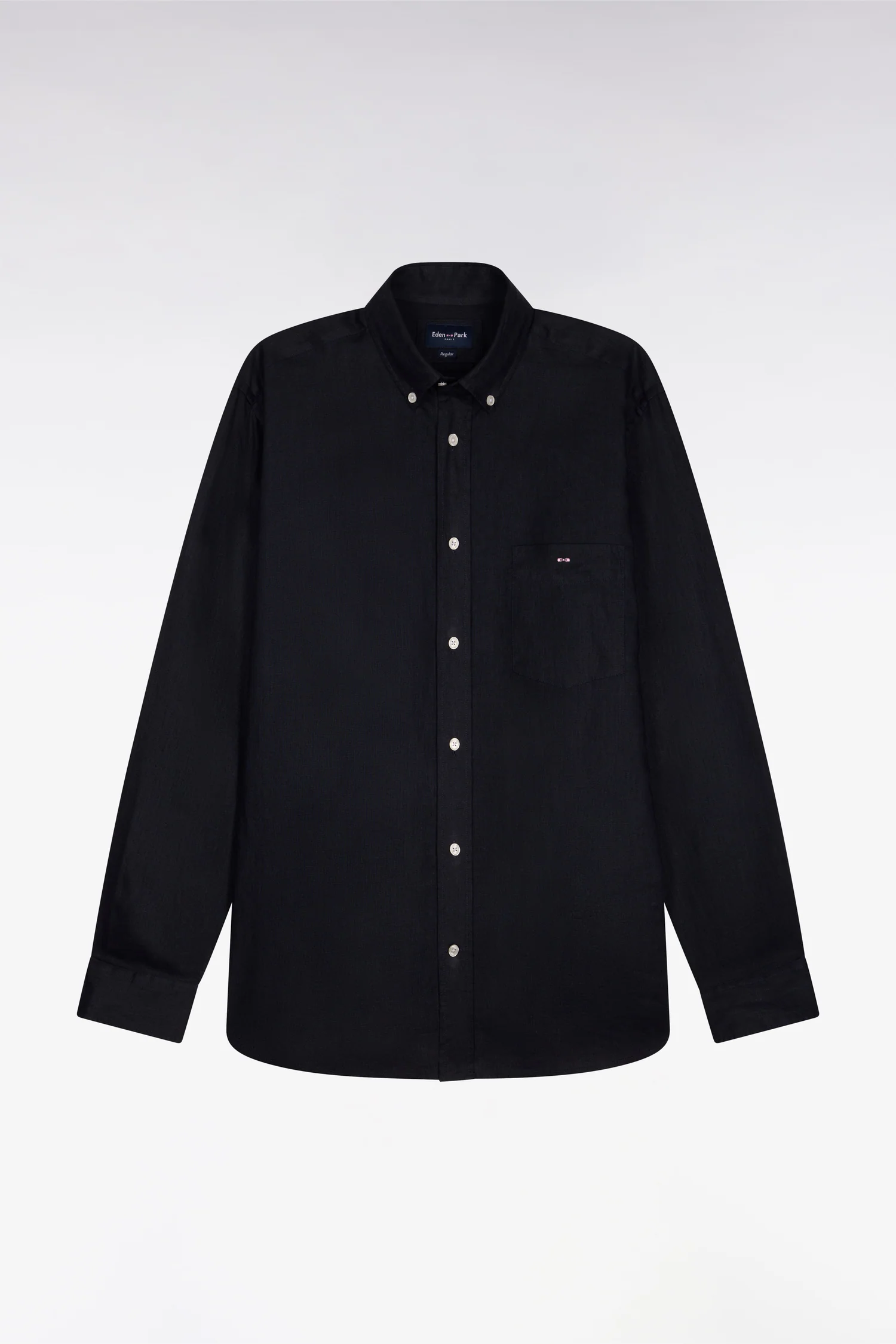 Chemise droite en lin marine - Image 2