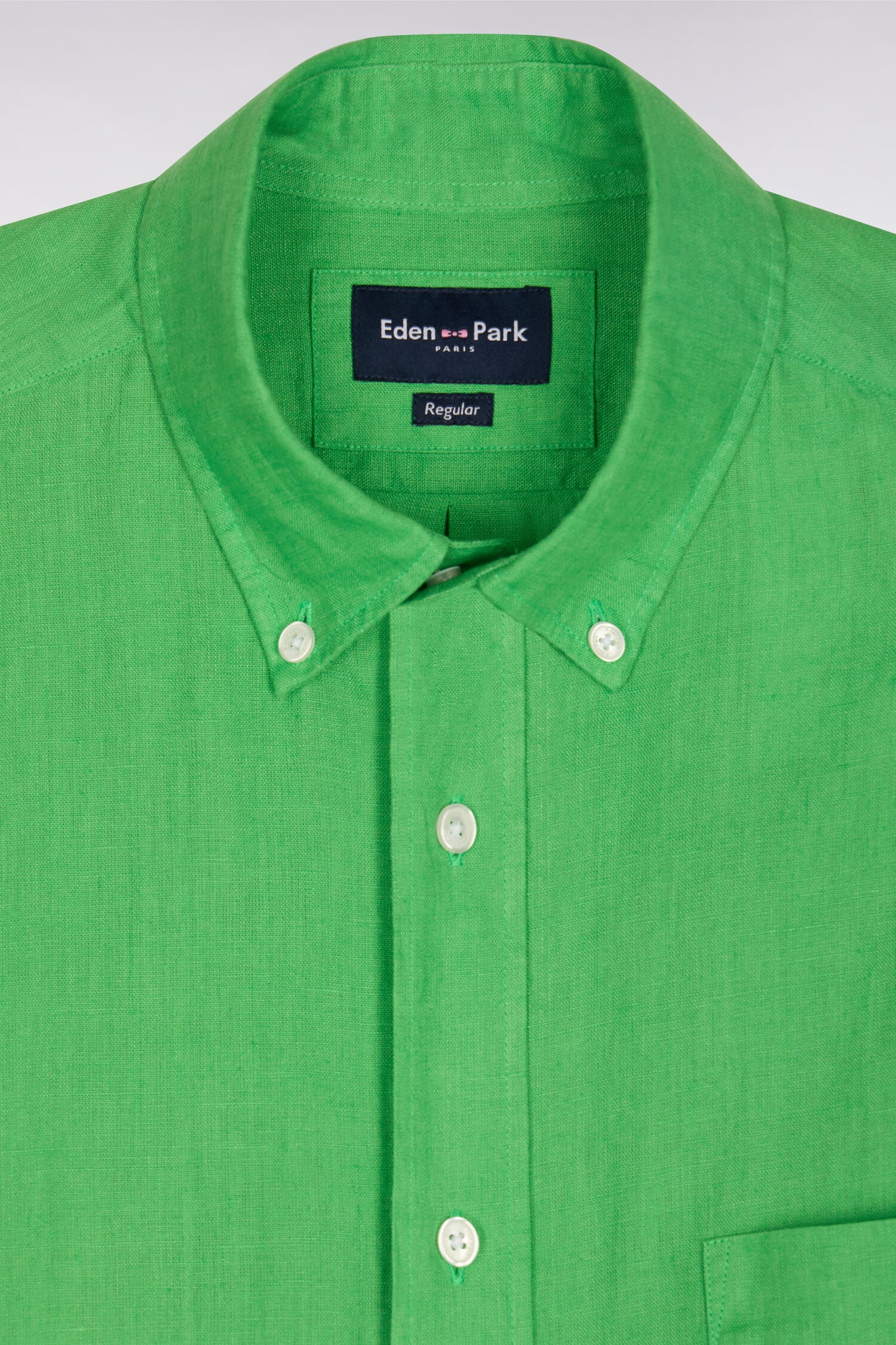 Chemise droite en lin vert - Image 6