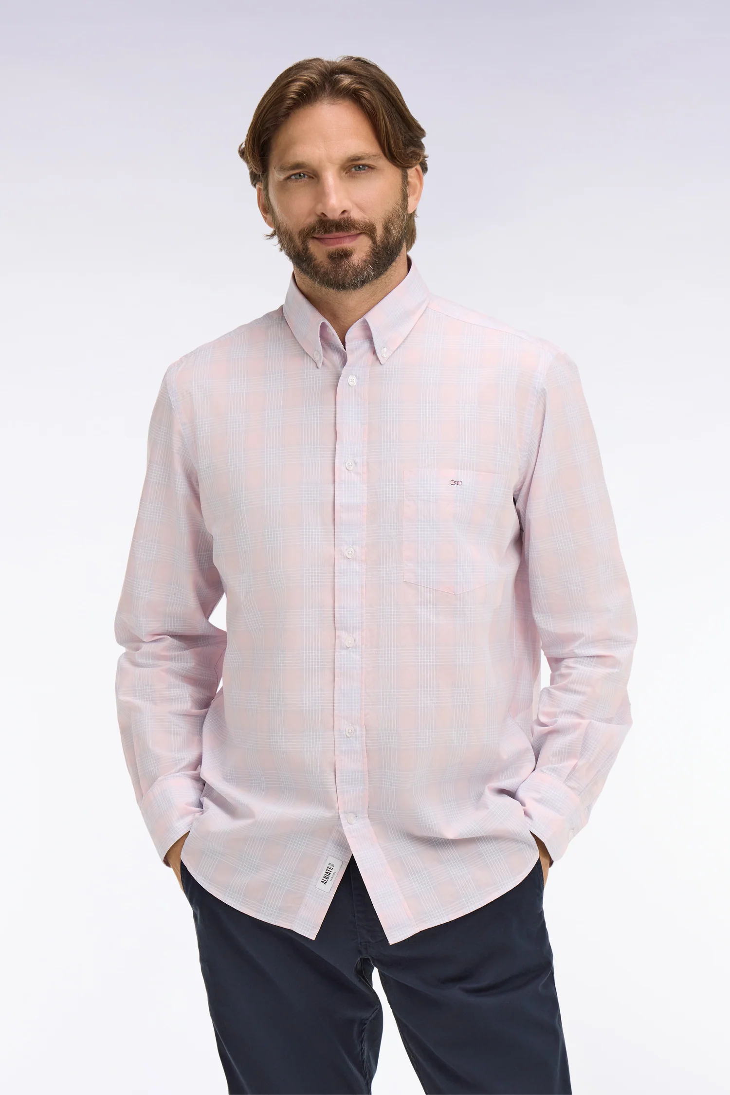 Chemise en coton Ă carreaux roses coupe regular - Image 3