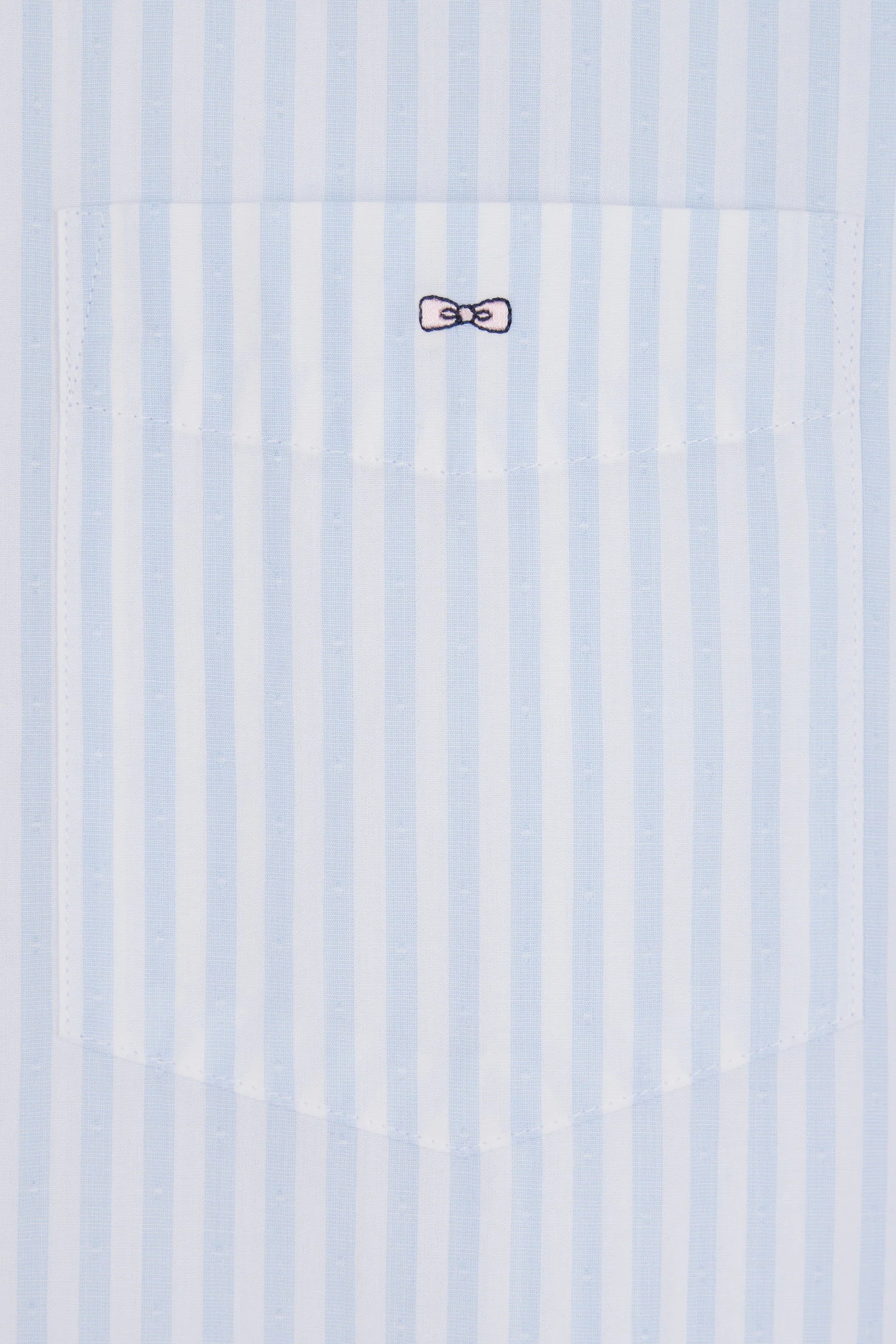 Chemise en coton à rayures ciel coupe droite - Image 6