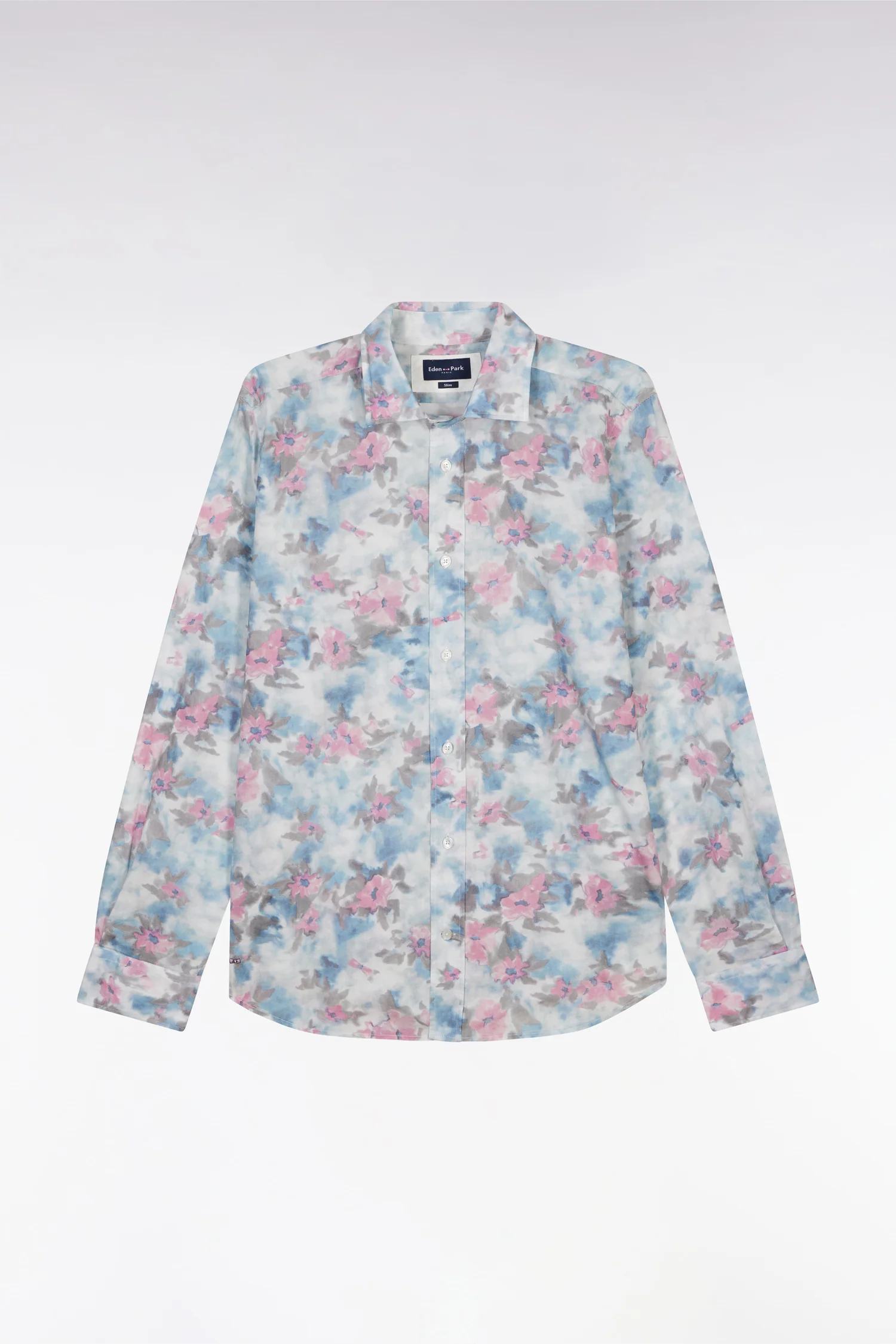 Chemise en coton ciel à imprimé floral coupe ajustée - Image 2