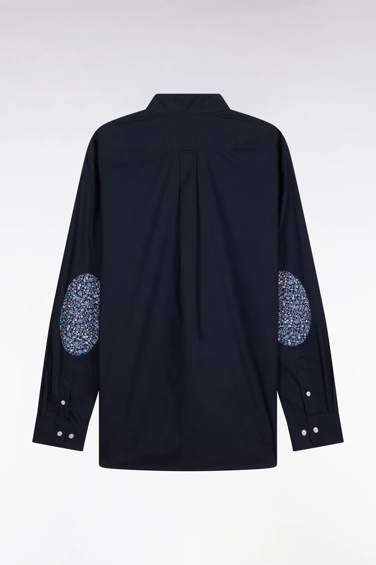 Chemise en coton marine coudière coupe droite - Image 2