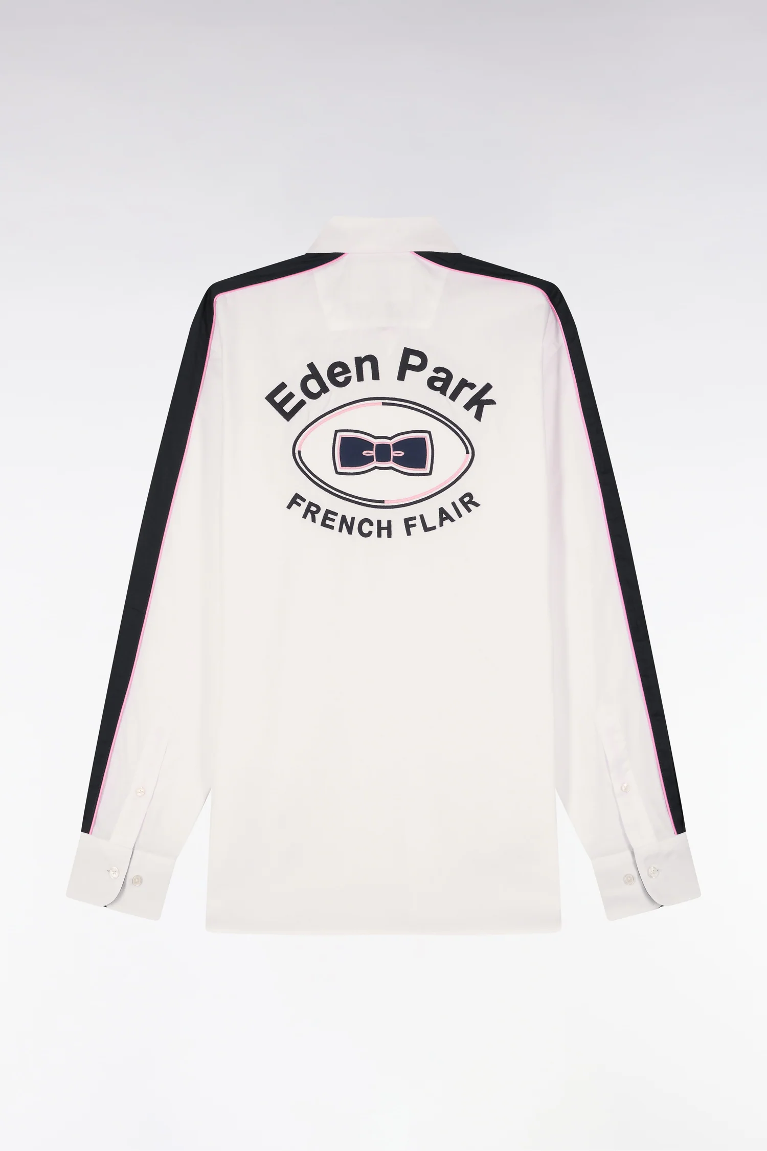 Chemise en coton pinpoint blanc broderie dos - Image 2