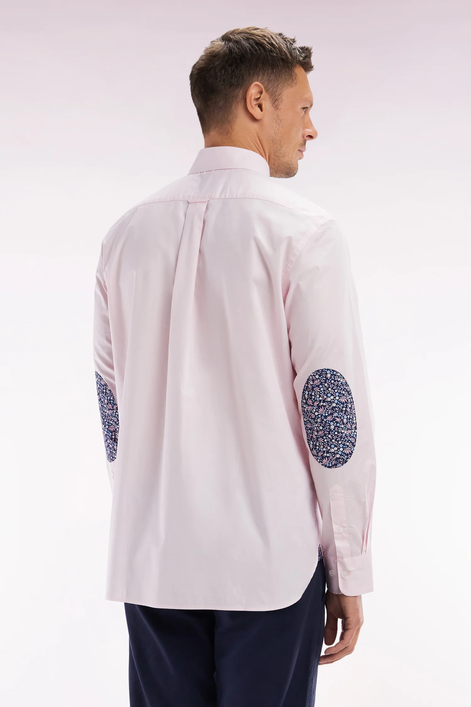 Chemise en coton rose coudière coupe droite - Image 4
