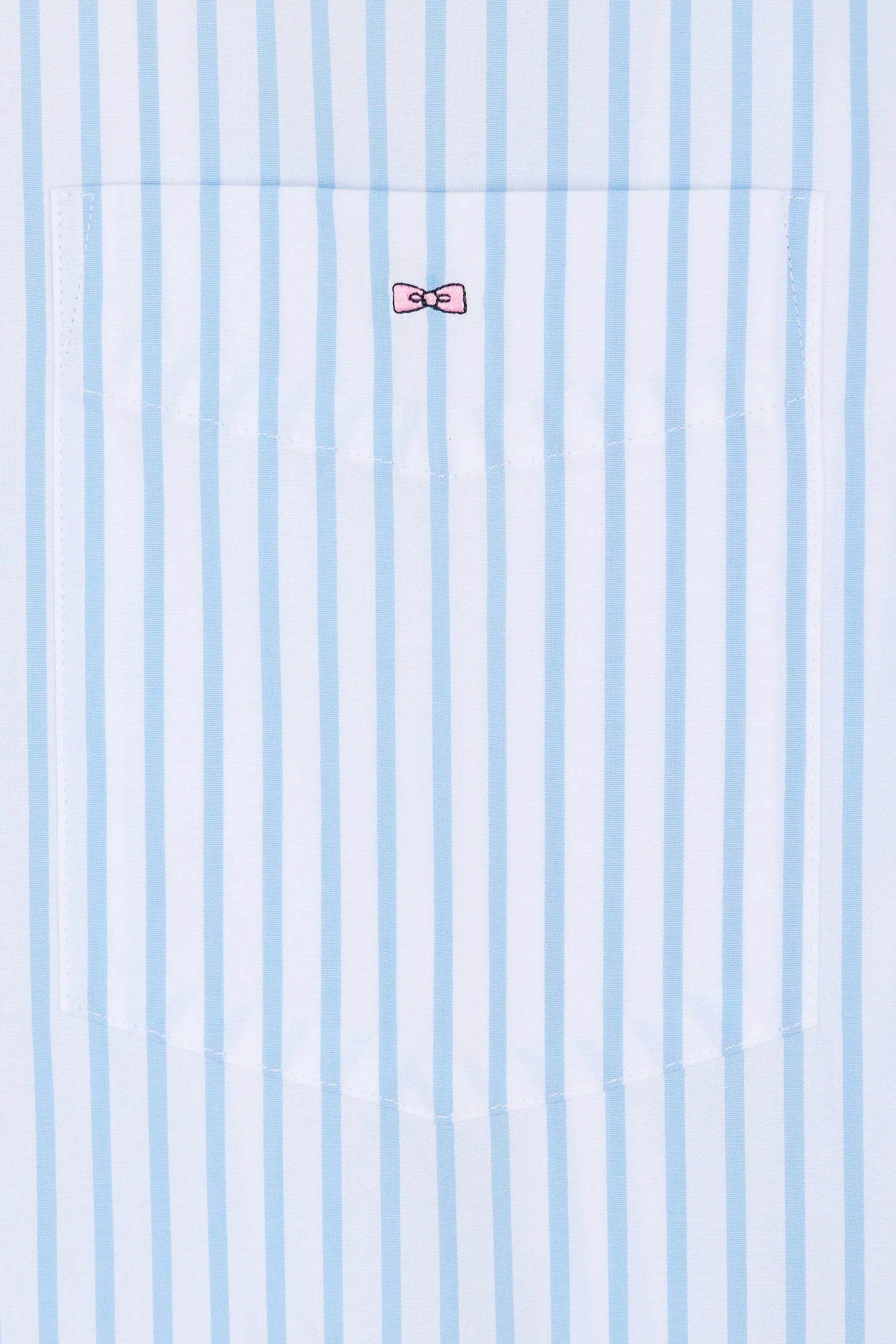 Chemise en coton rayée bleu ciel coupe droite - Image 6