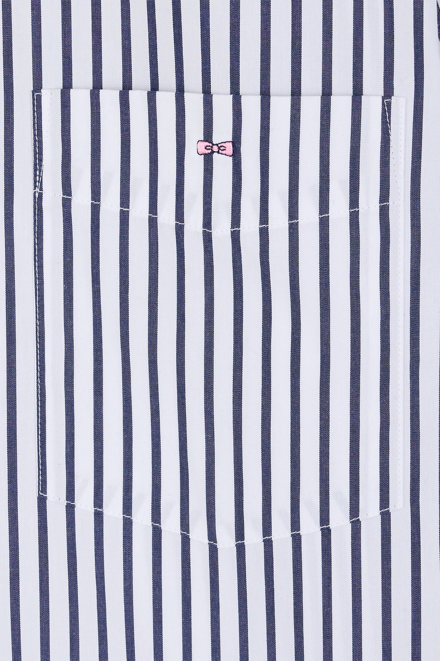 Chemise en coton rayée bleue coupe droite - Image 6
