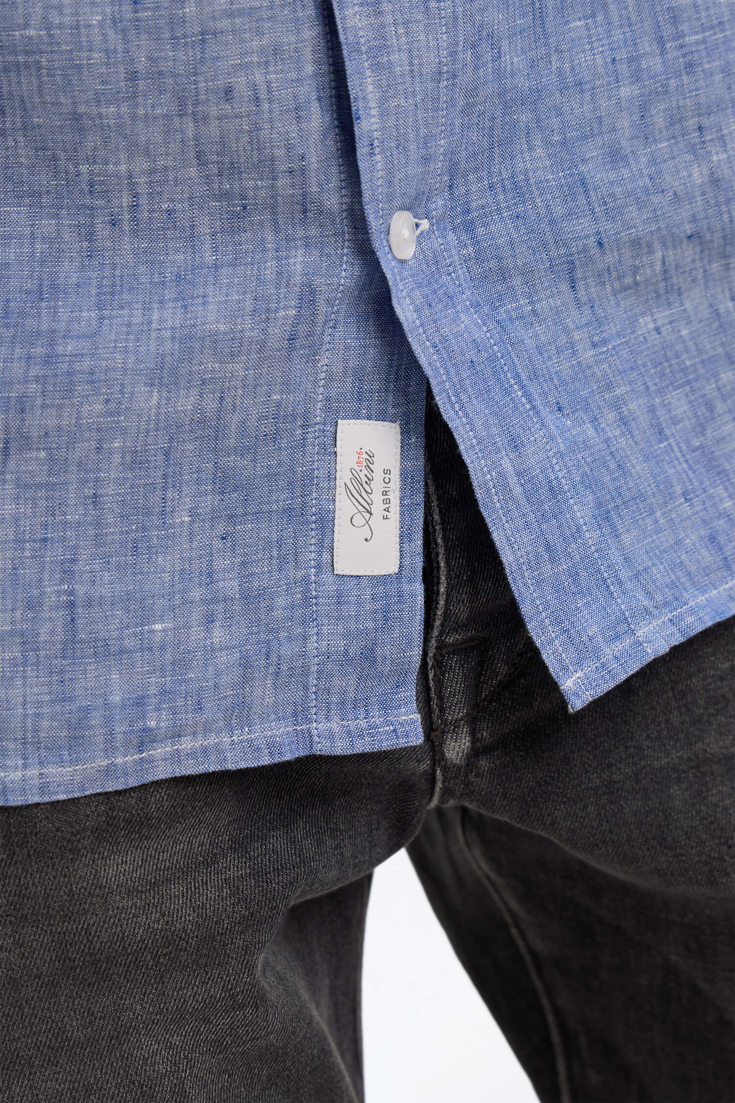 Chemise en lin bleu tricolore - Image 4