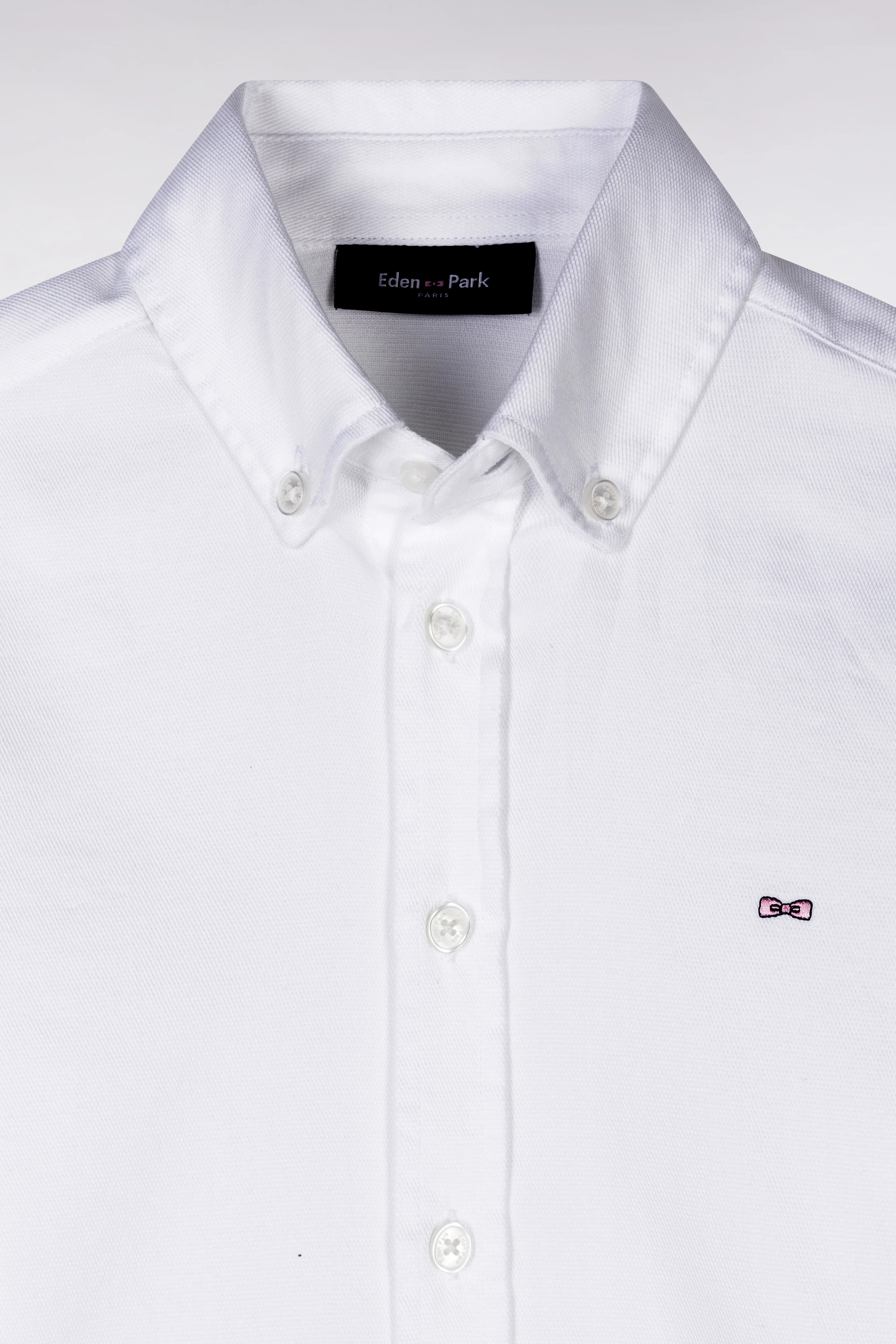 Chemise en popeline de coton blanche coupe droite - Image 2