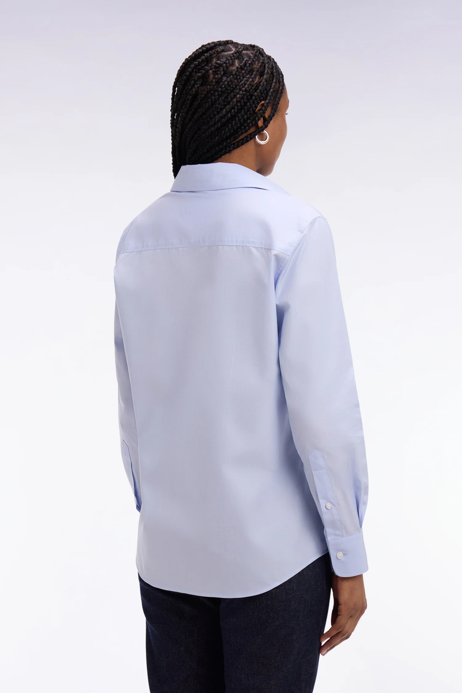Chemise en popeline de coton ciel coupe slim - Image 5