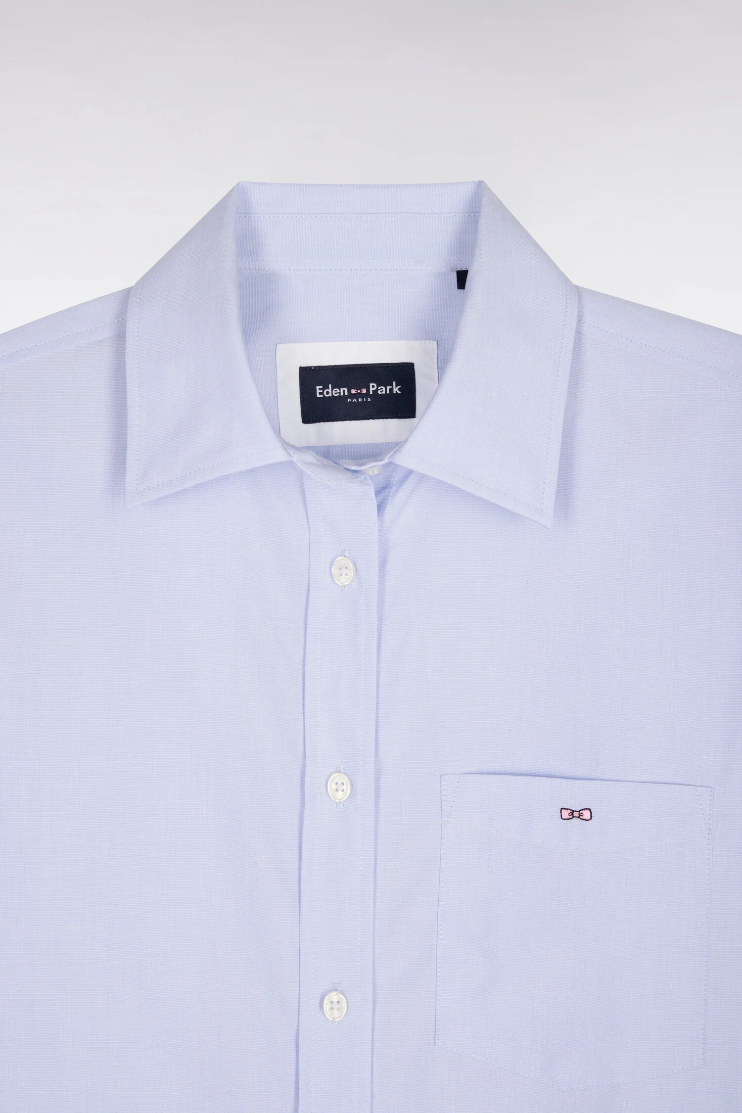 Chemise en popeline de coton ciel coupe slim - Image 6
