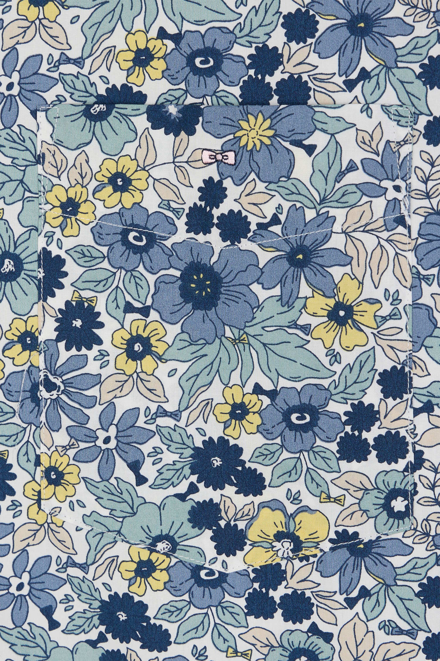 Chemise en popeline de coton grise imprimé floral coupe droite - Image 6