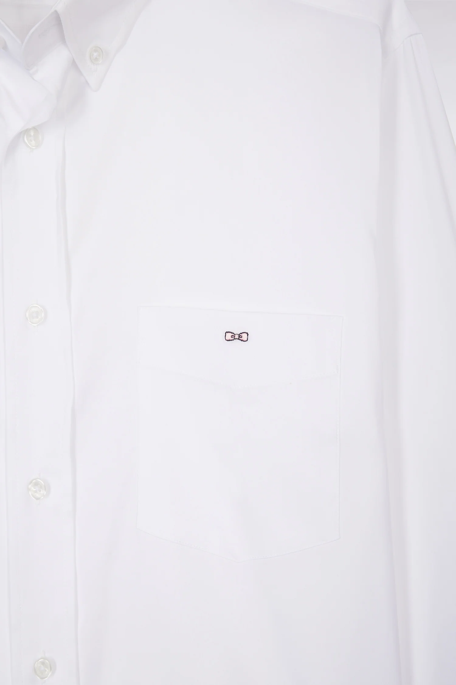 Chemise en twill de coton blanc unie coupe droite - Image 6