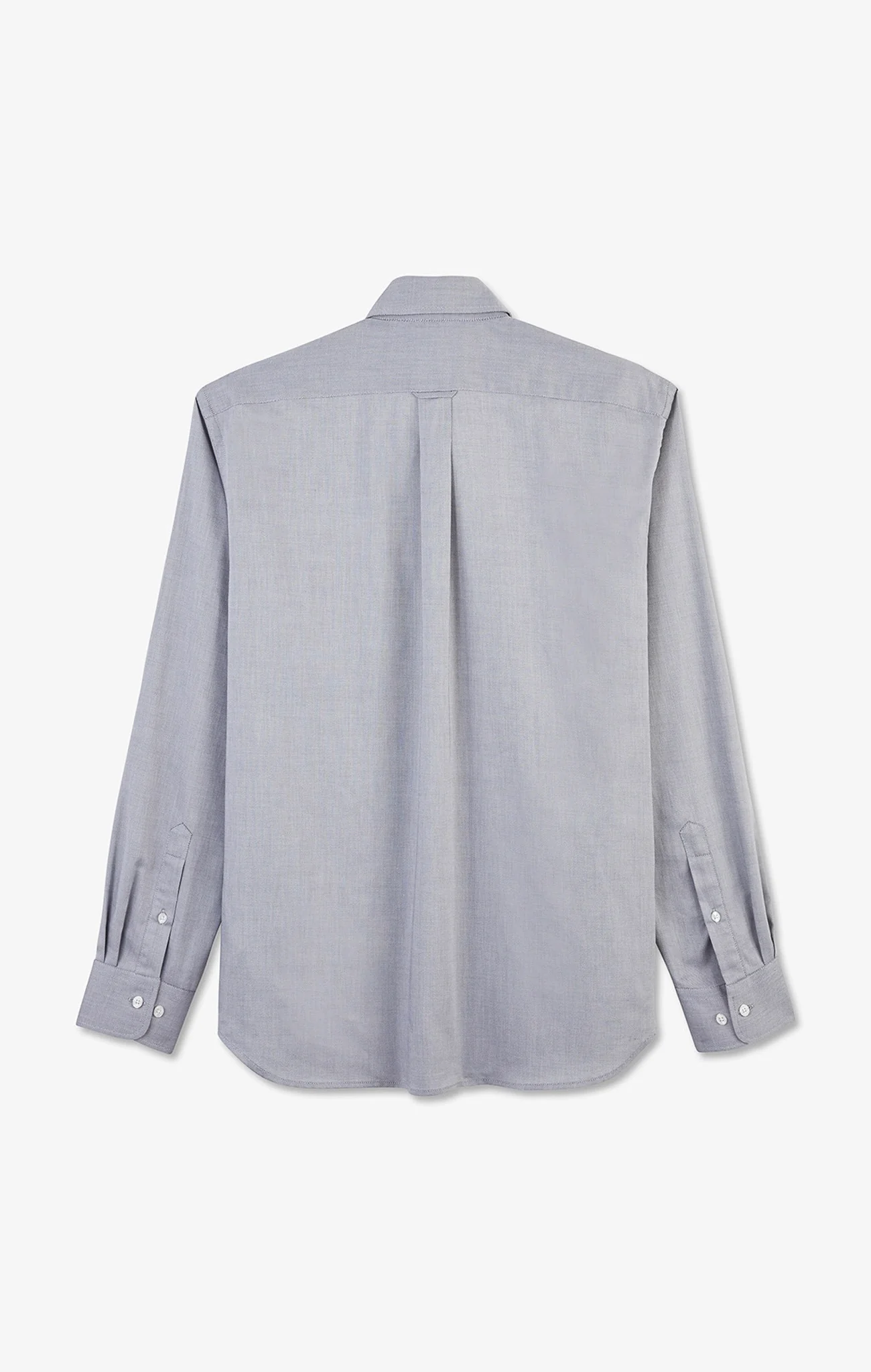 Chemise gris clair unie en coton - Image 4