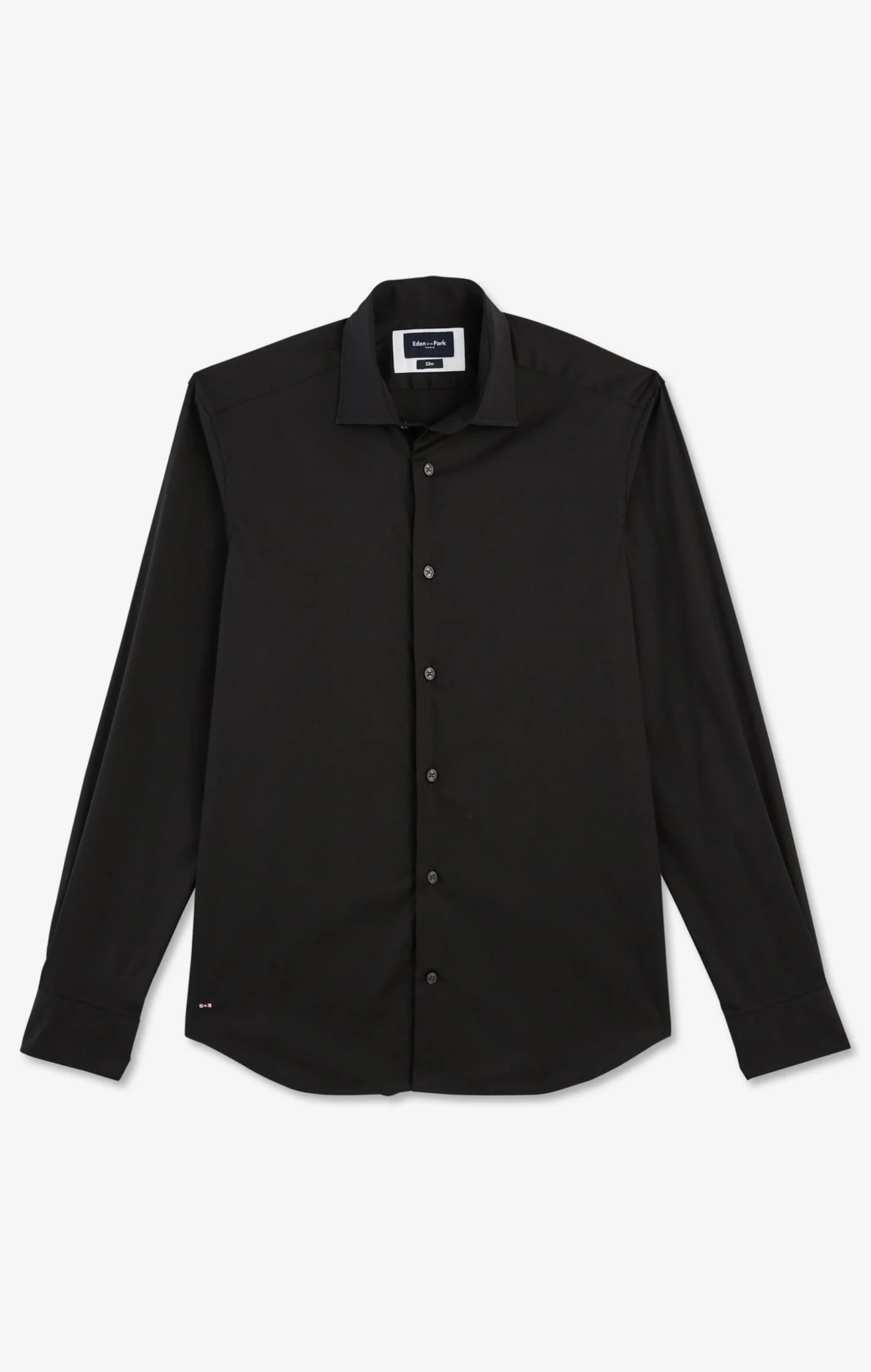Chemise noir slim en popeline stretch - Image 2