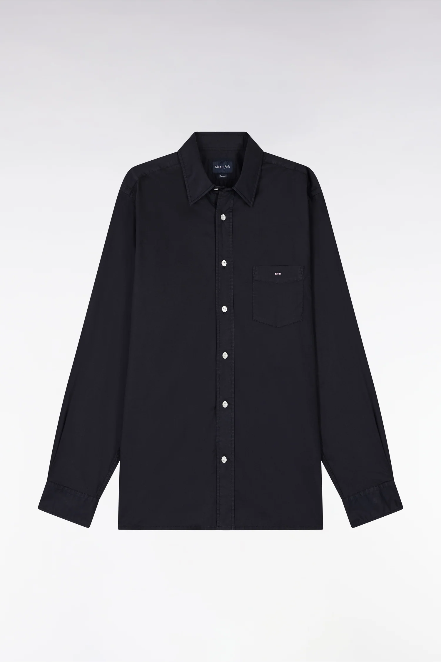 Chemise unisexe en coton et lyocell stretch marine coupe droite - Image 2