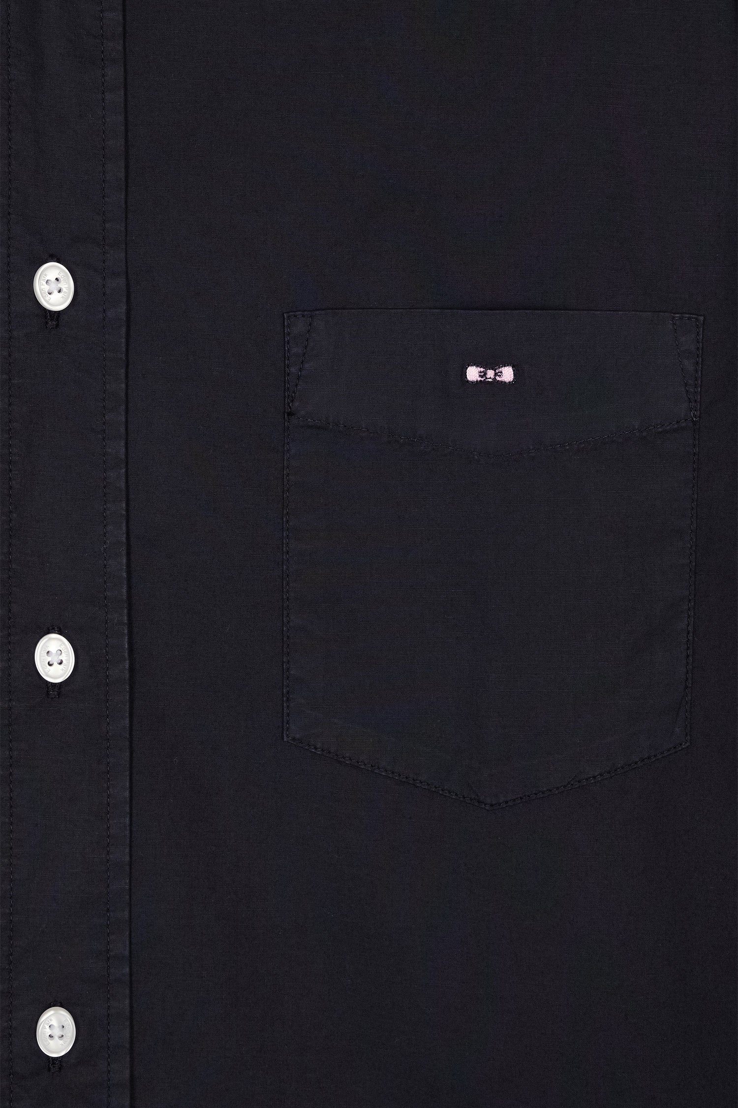 Chemise unisexe en coton et lyocell stretch marine coupe droite - Image 6