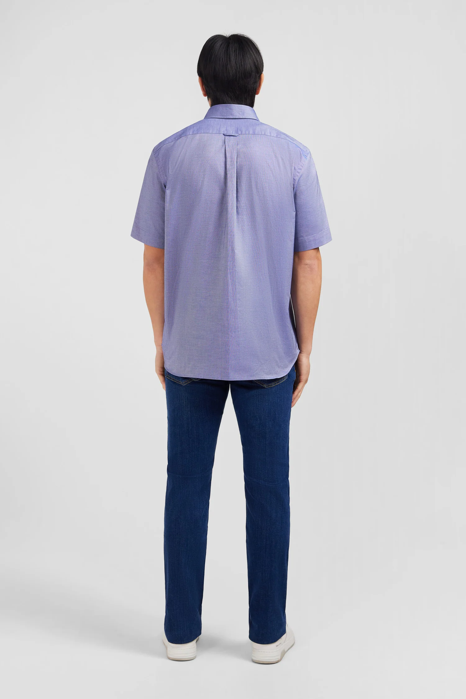 Chemisette bleu marine unie en coton - Image 6