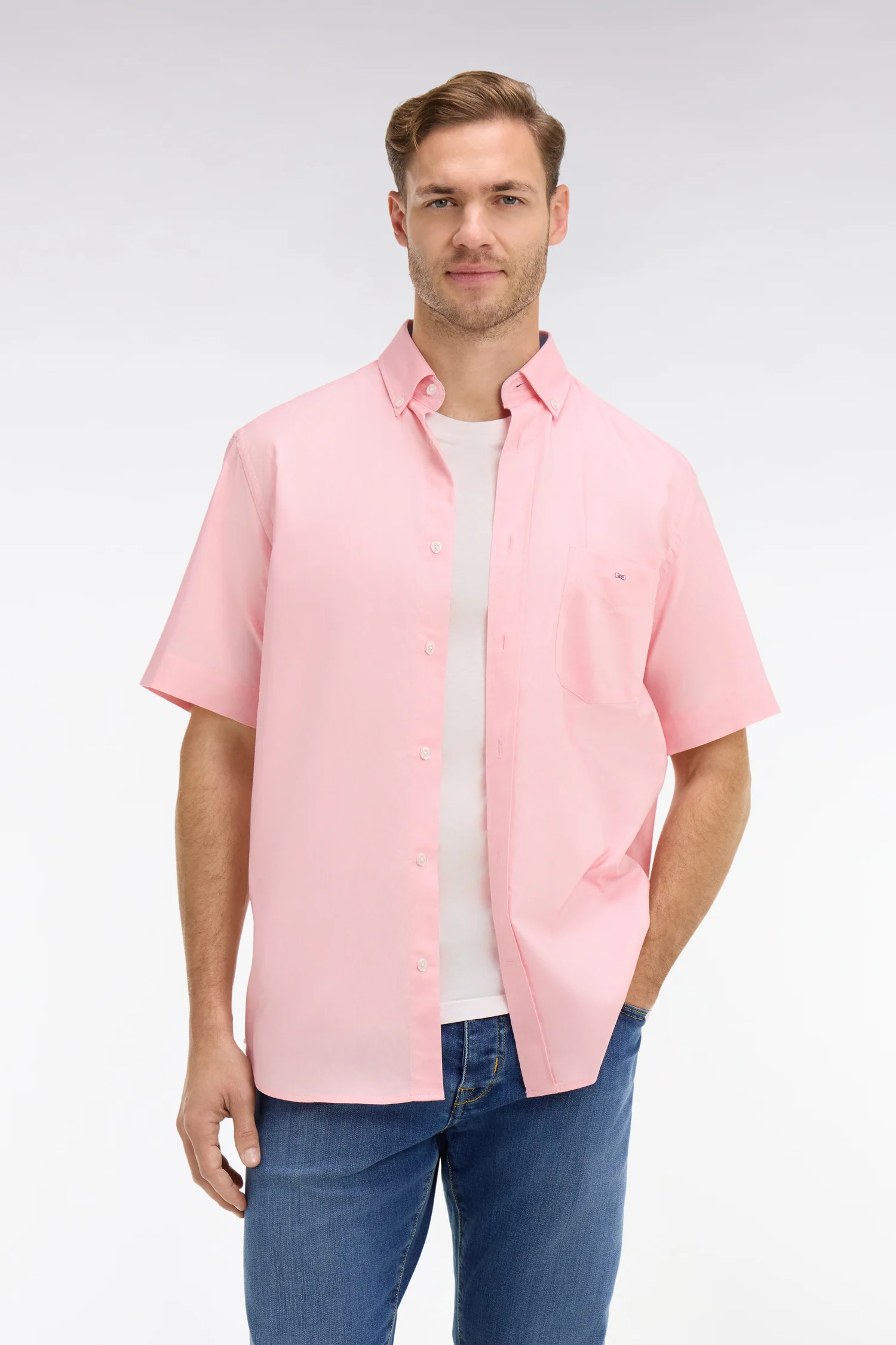 Chemisette rose unie en coton - Image 3