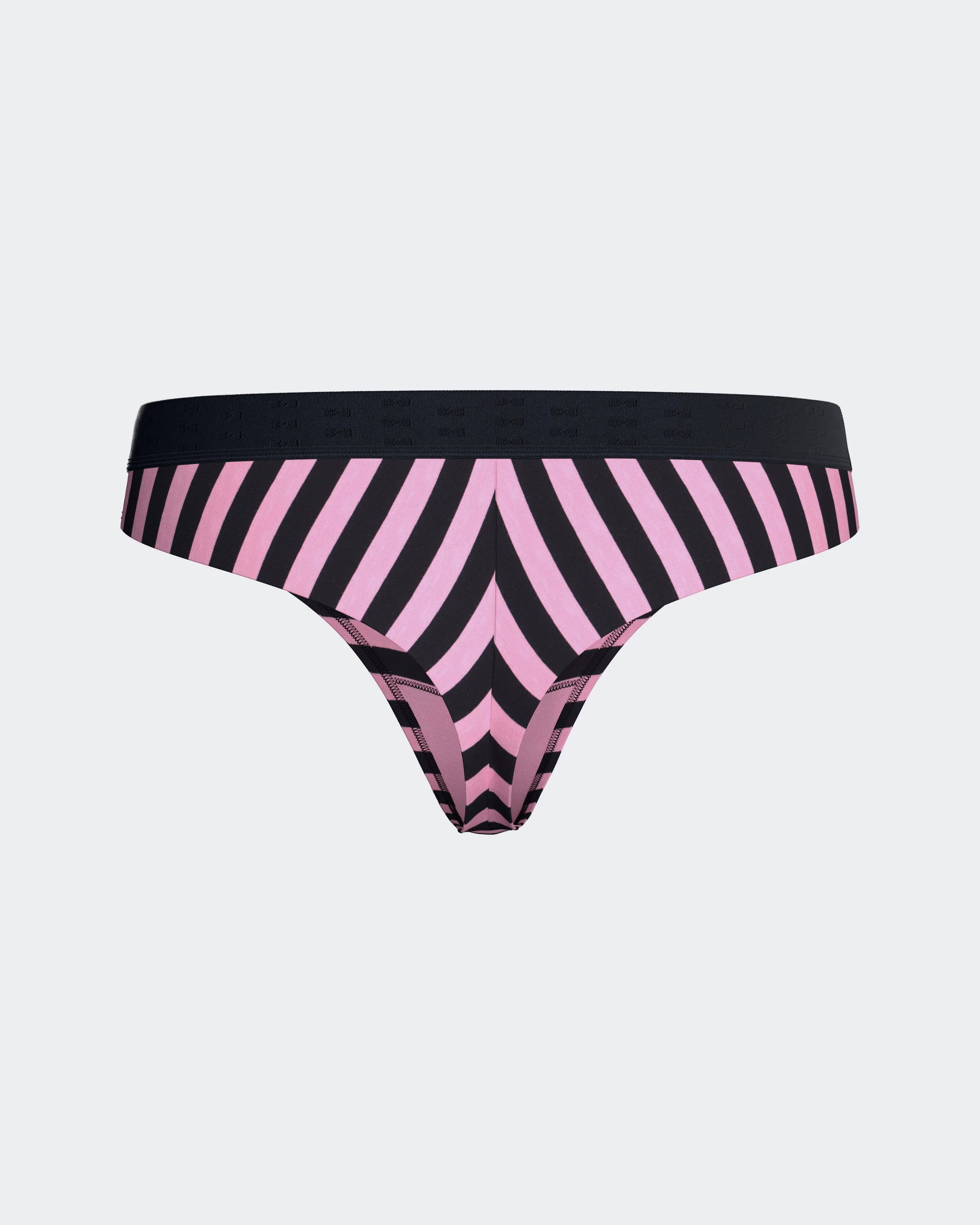 Culotte tanga en coton stretch rayé marine et rose - Image 3